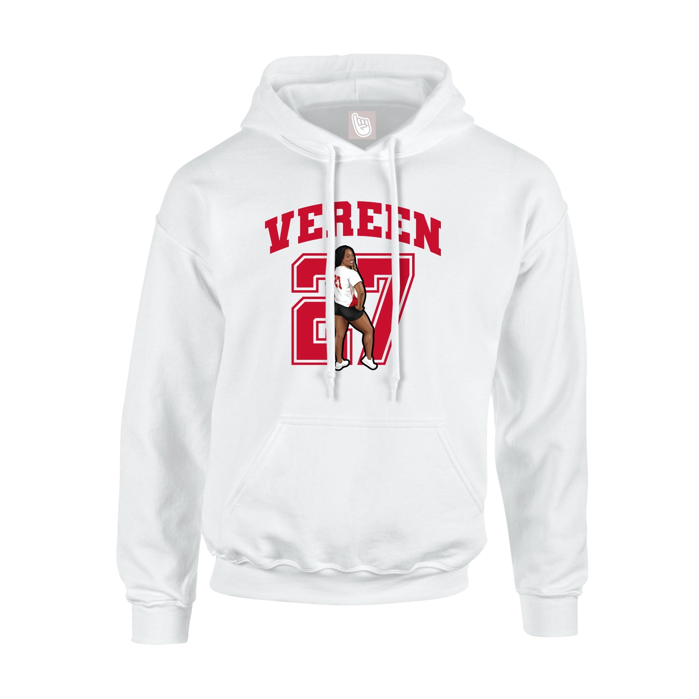 Youth Hoodie — Number in White