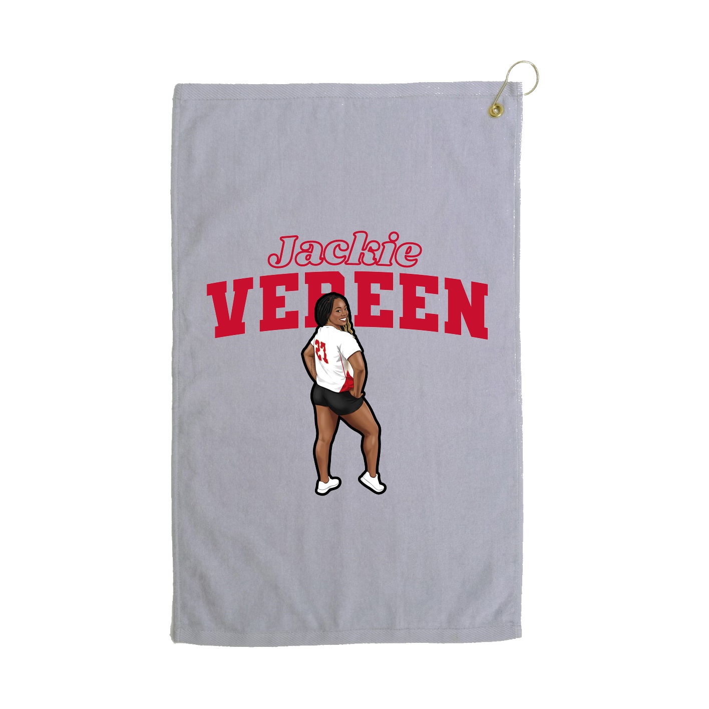 Golf Towel — Name Arch in Grey