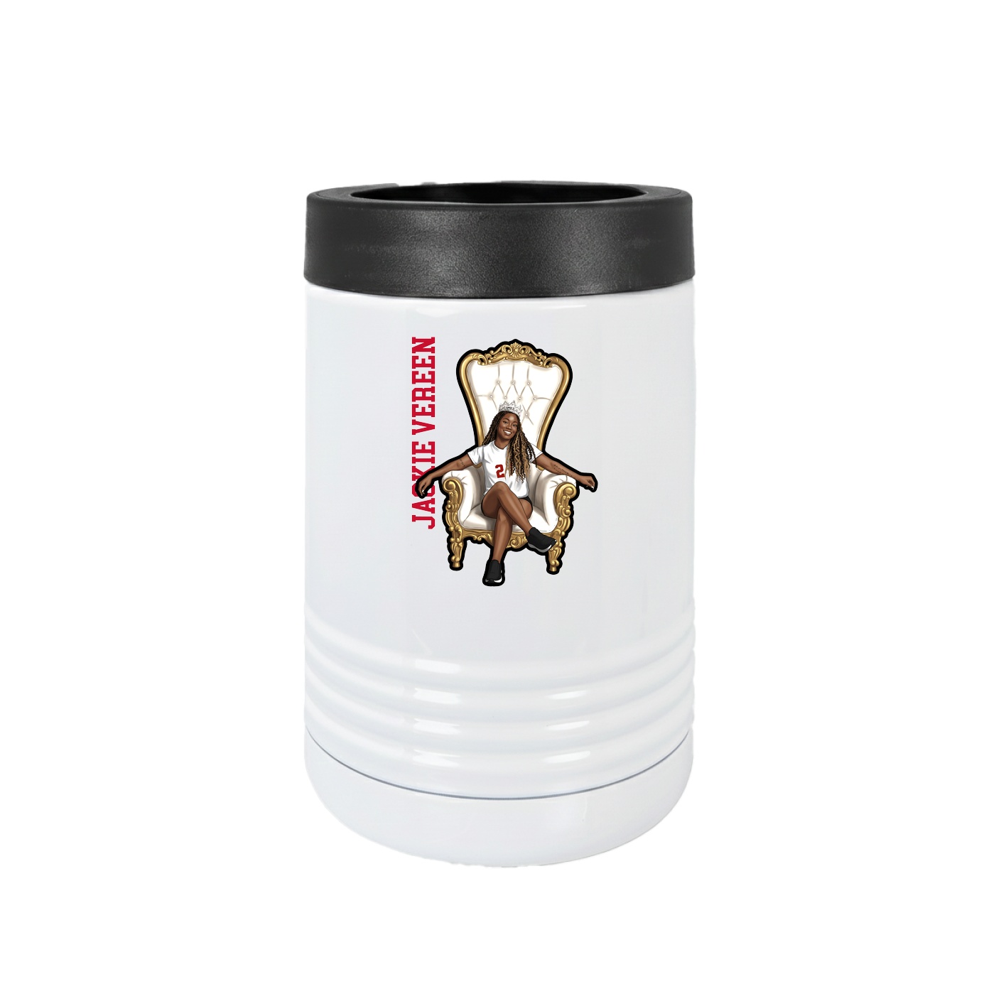 Beverage Holder — Name Vertical in White