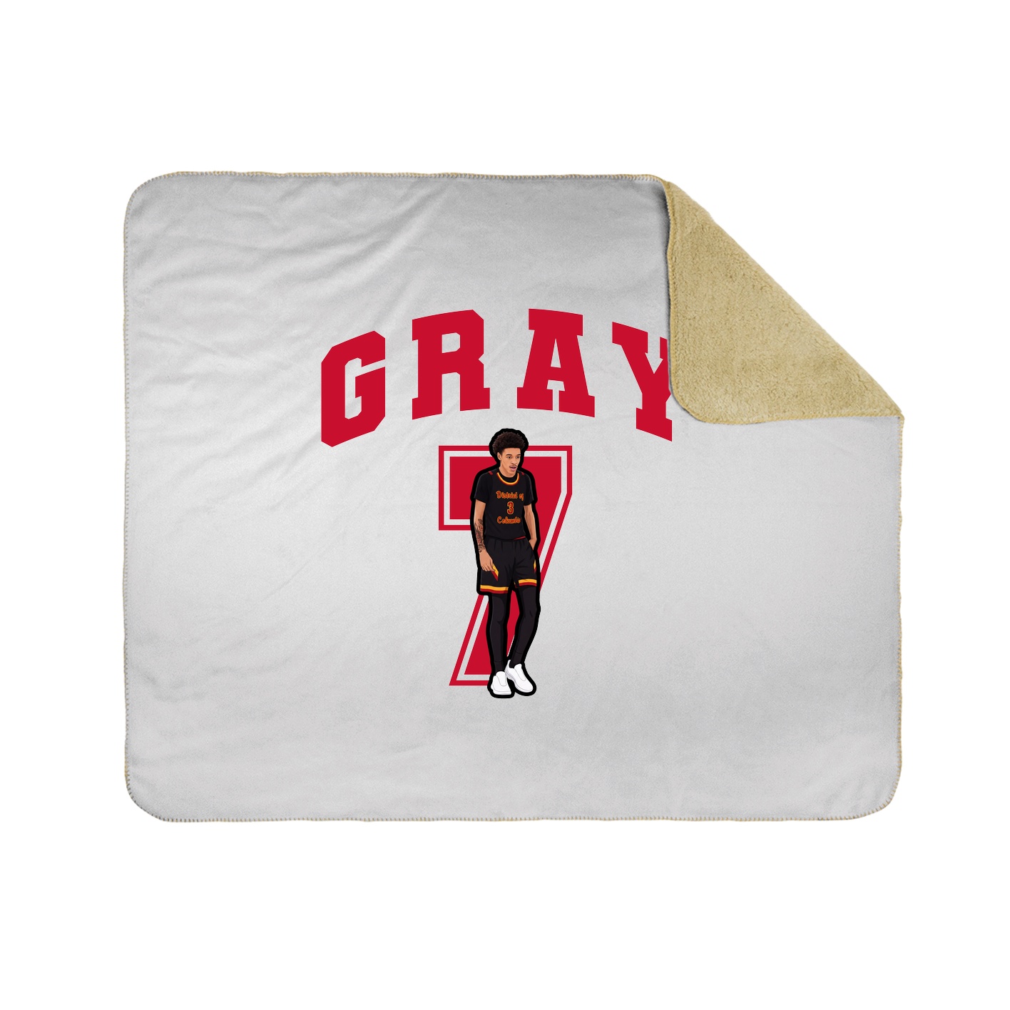 Throw Blanket — Number in White