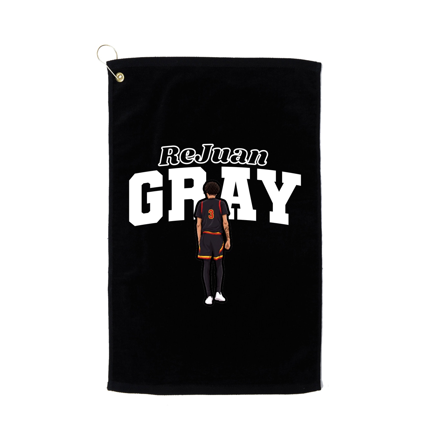 Golf Towel — Name Arch in Black