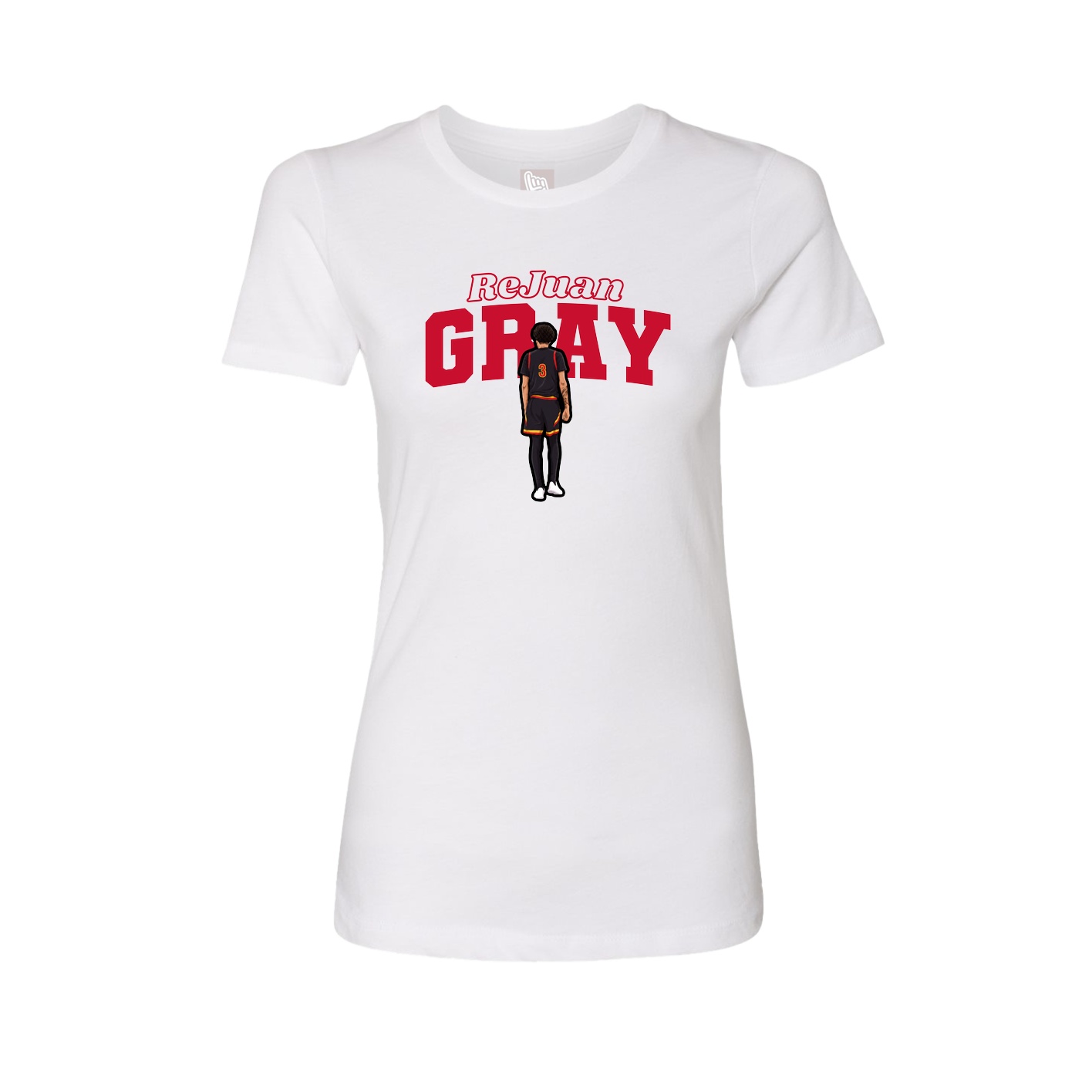 Fitted Women's Tee — Name Arch in White