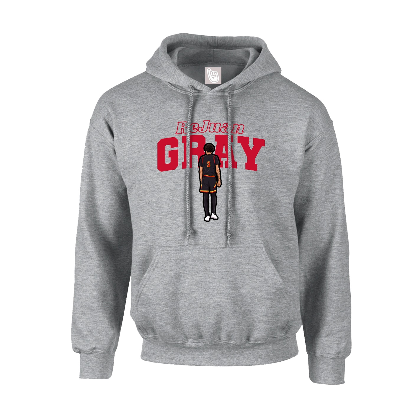Youth Hoodie — Name Arch in Grey