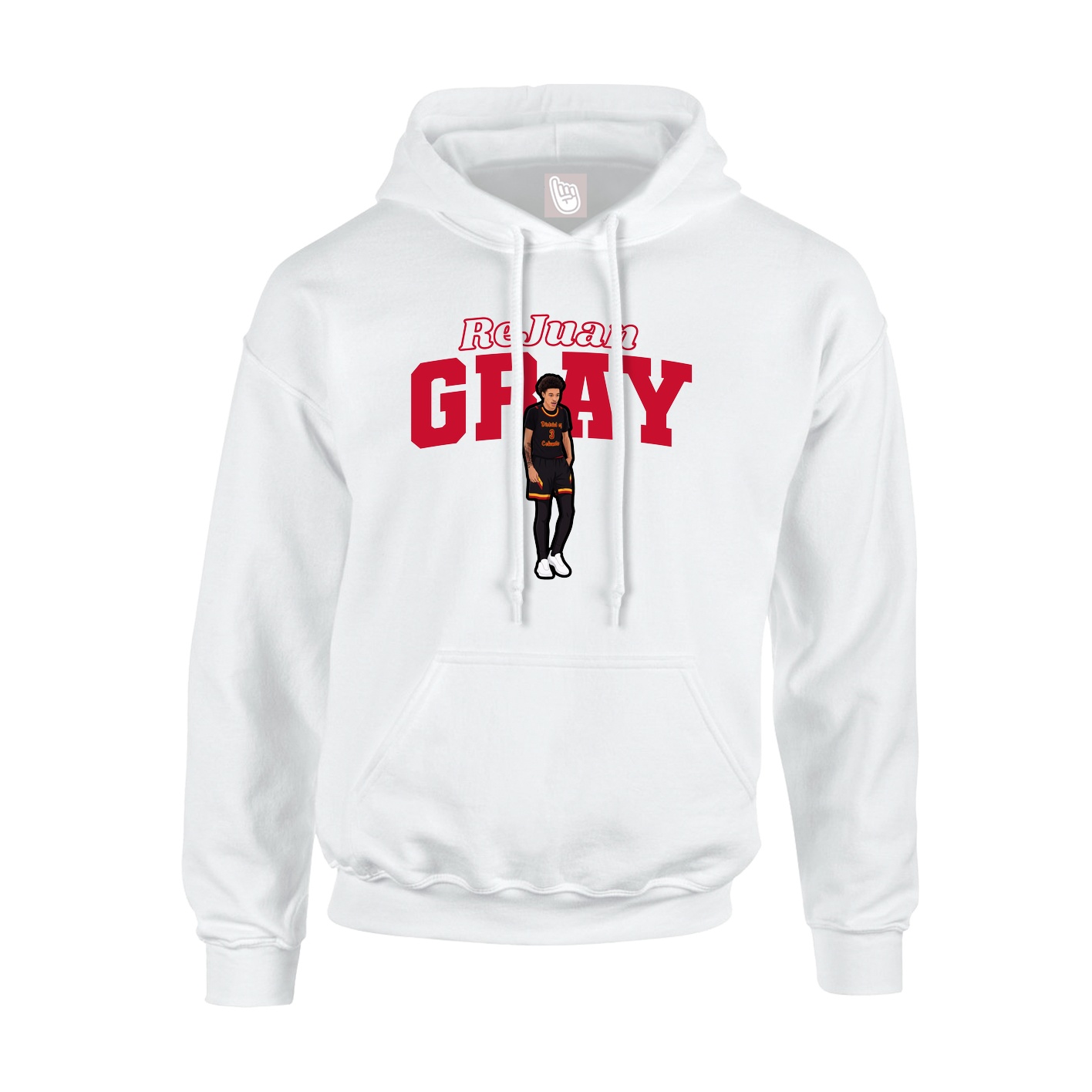 Youth Hoodie — Name Arch in White