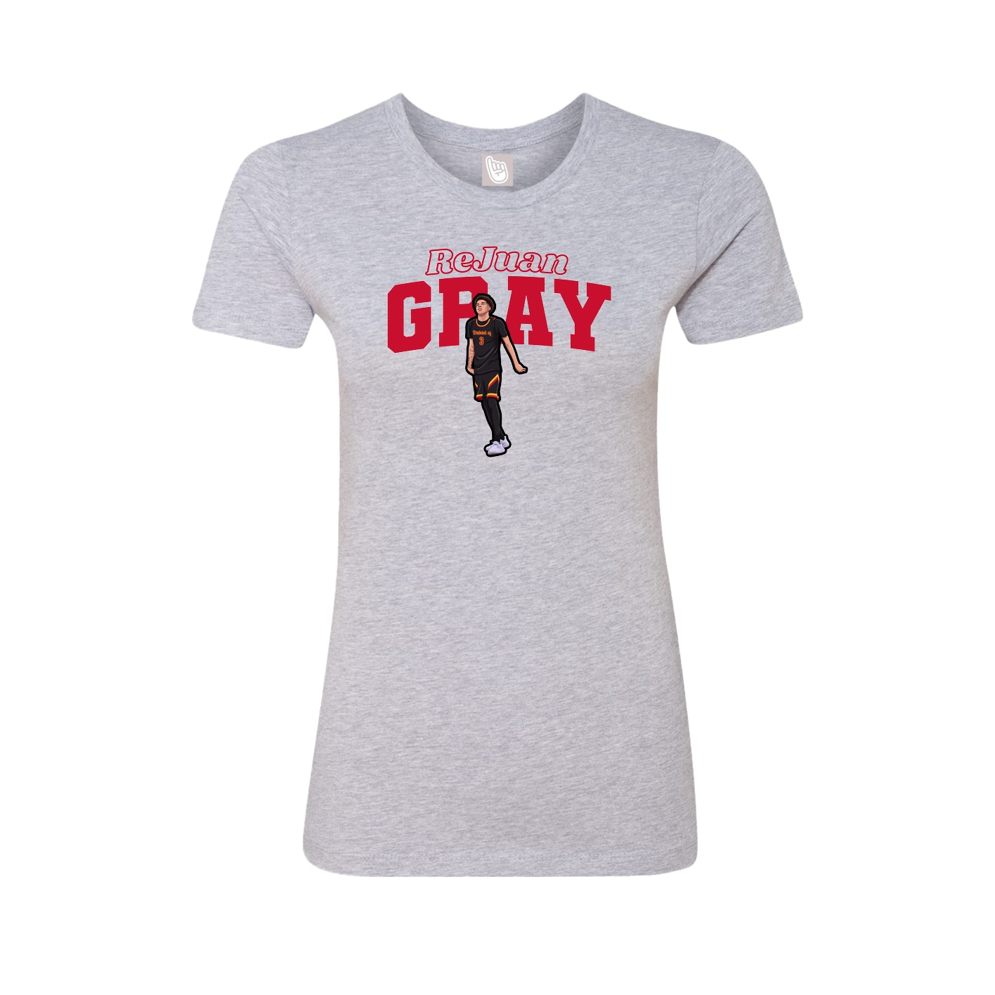 Fitted Women's Tee — Name Arch in Grey