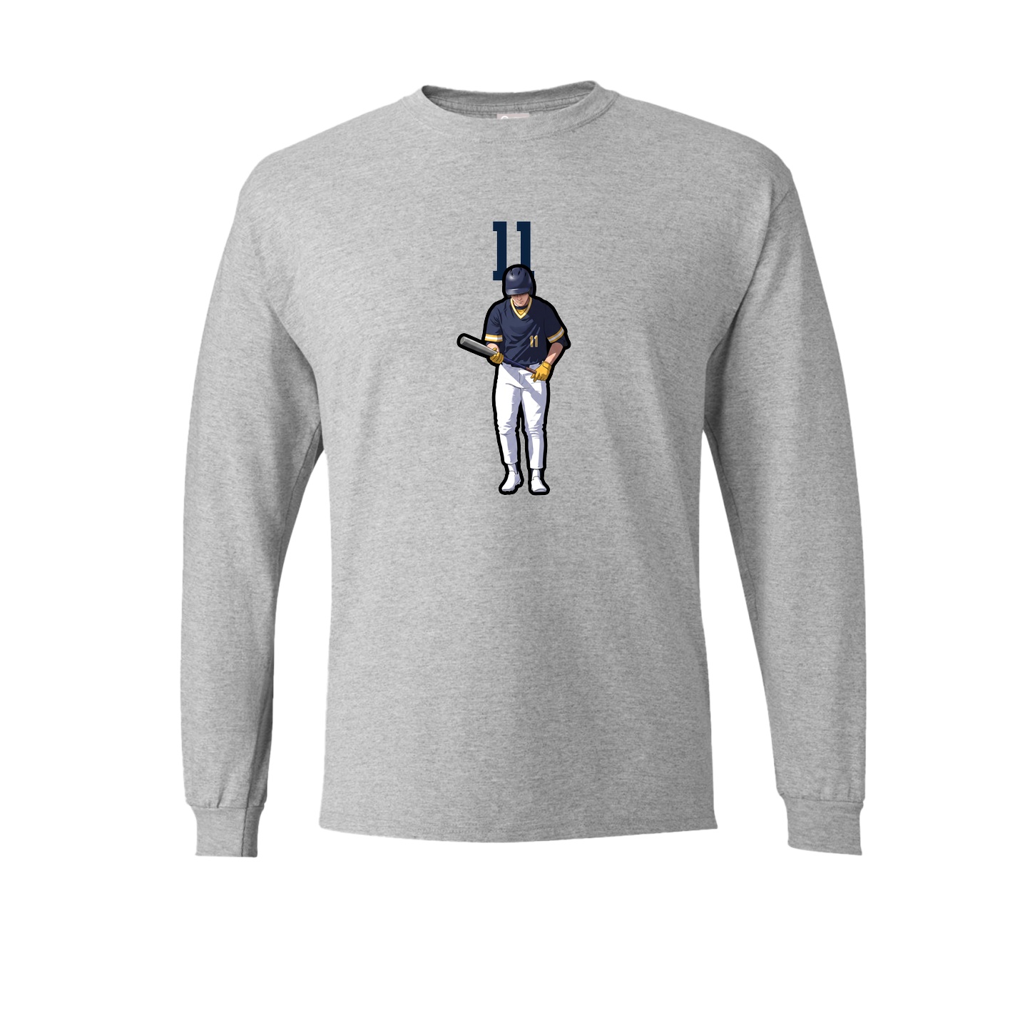 Long Sleeve Tee — Number Top in Grey