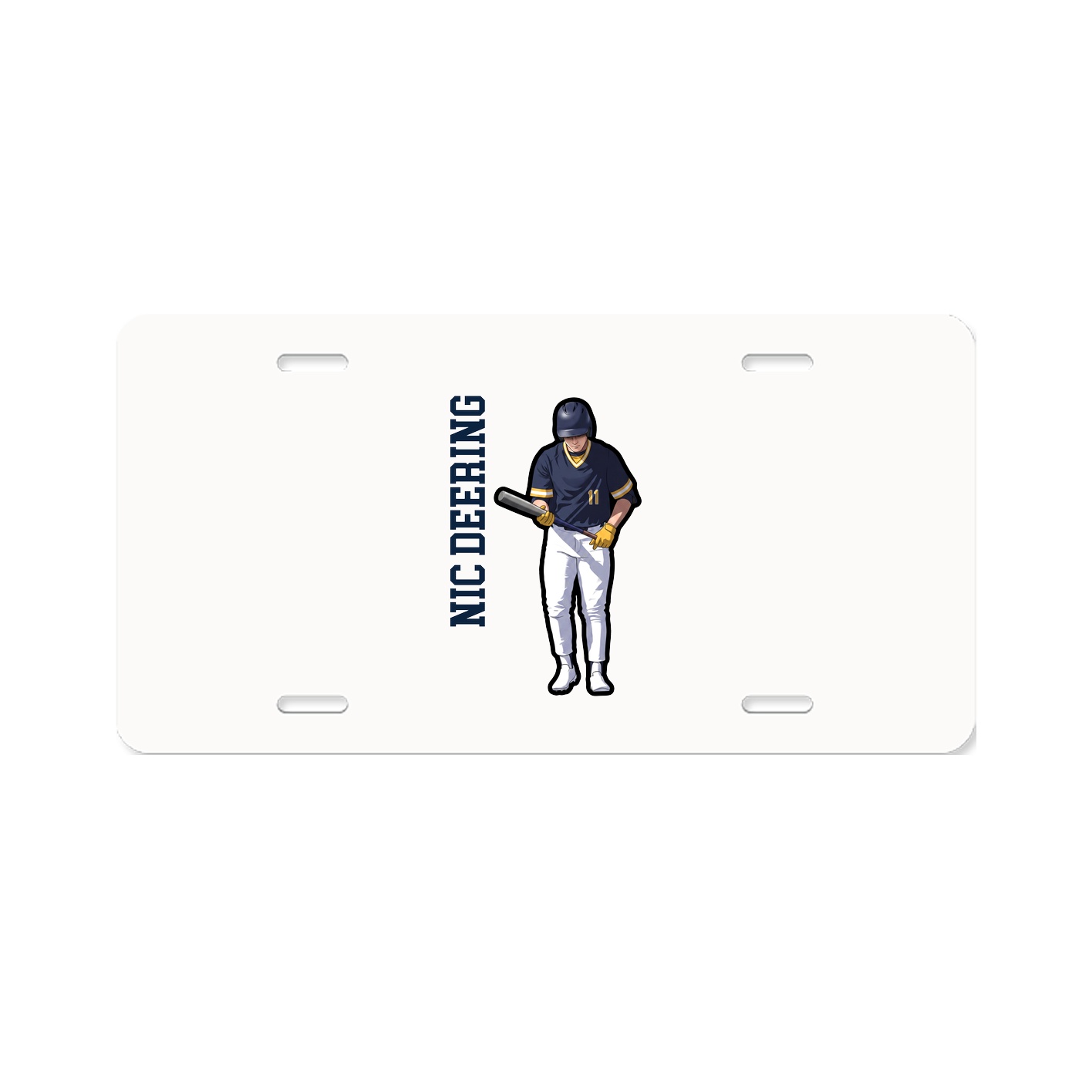 License Plate — Name Vertical in Classic