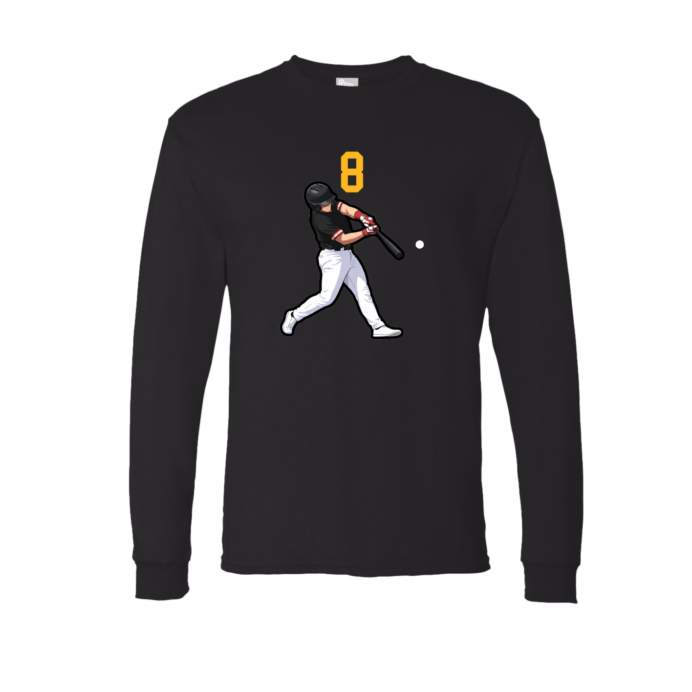 Long Sleeve Tee — Number Top in Black