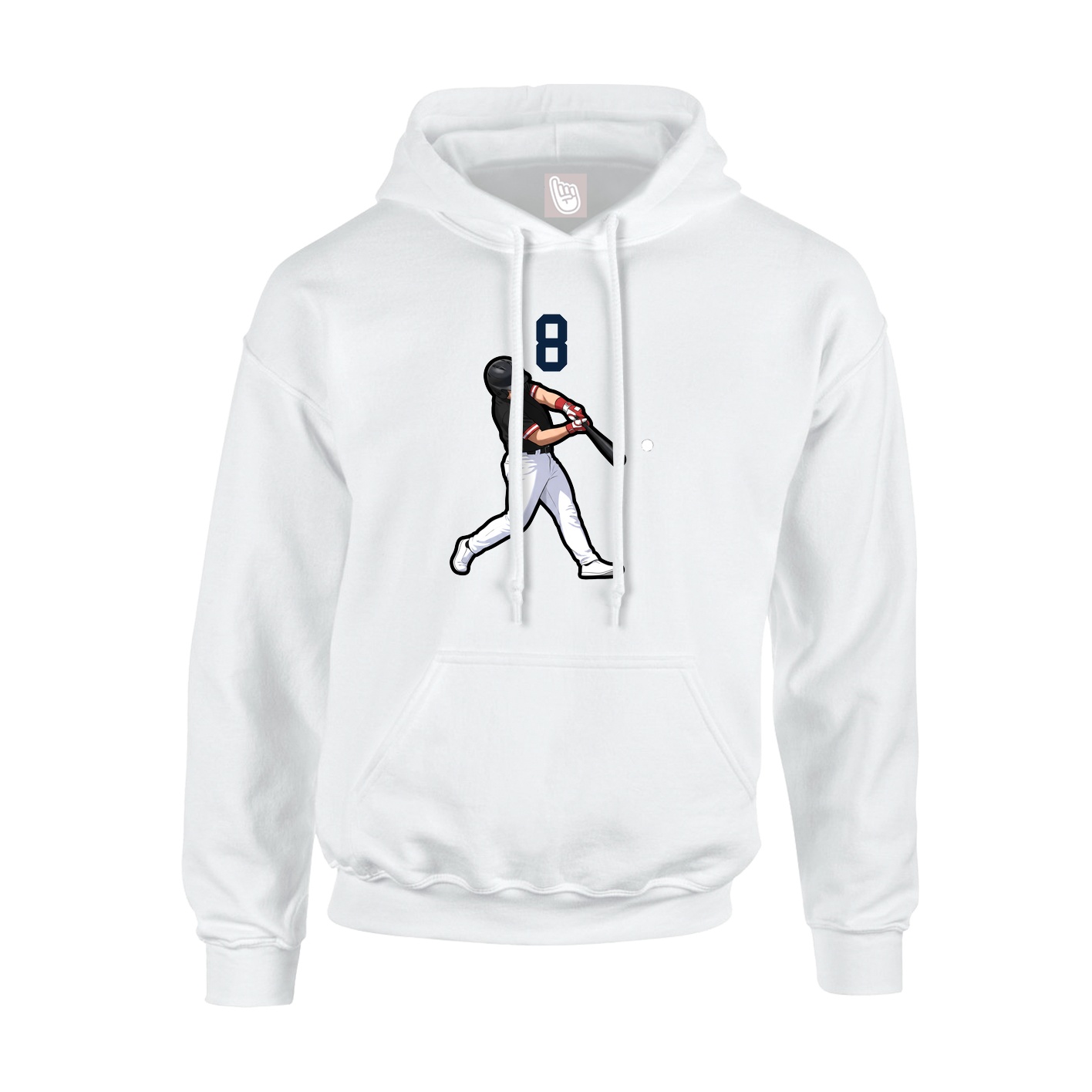 Youth Hoodie — Number Top in White