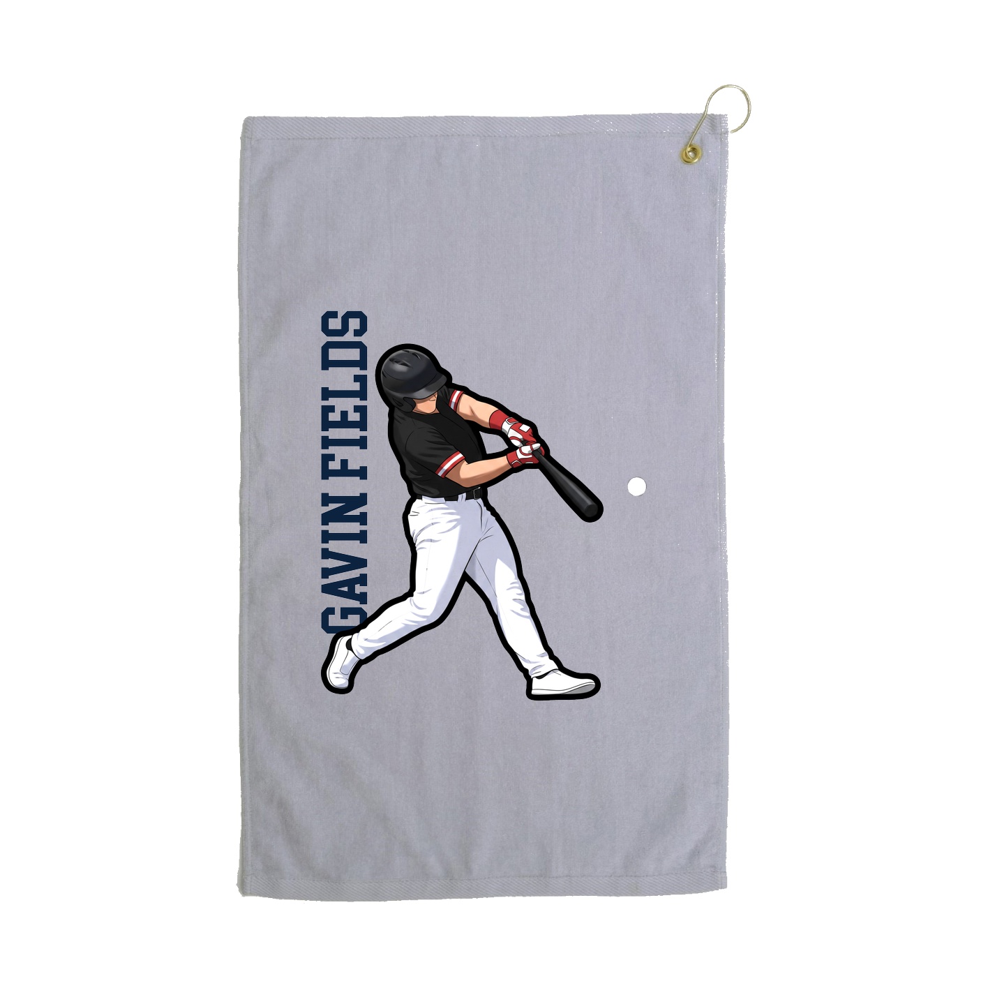 Golf Towel — Name Vertical in Grey