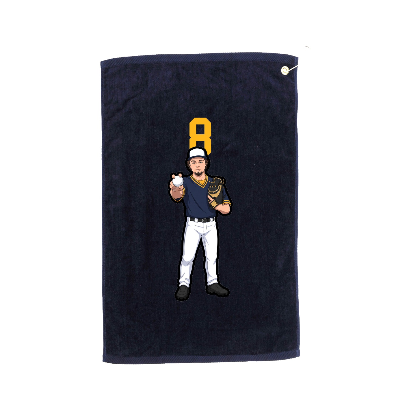 Golf Towel — Number Top in Navy