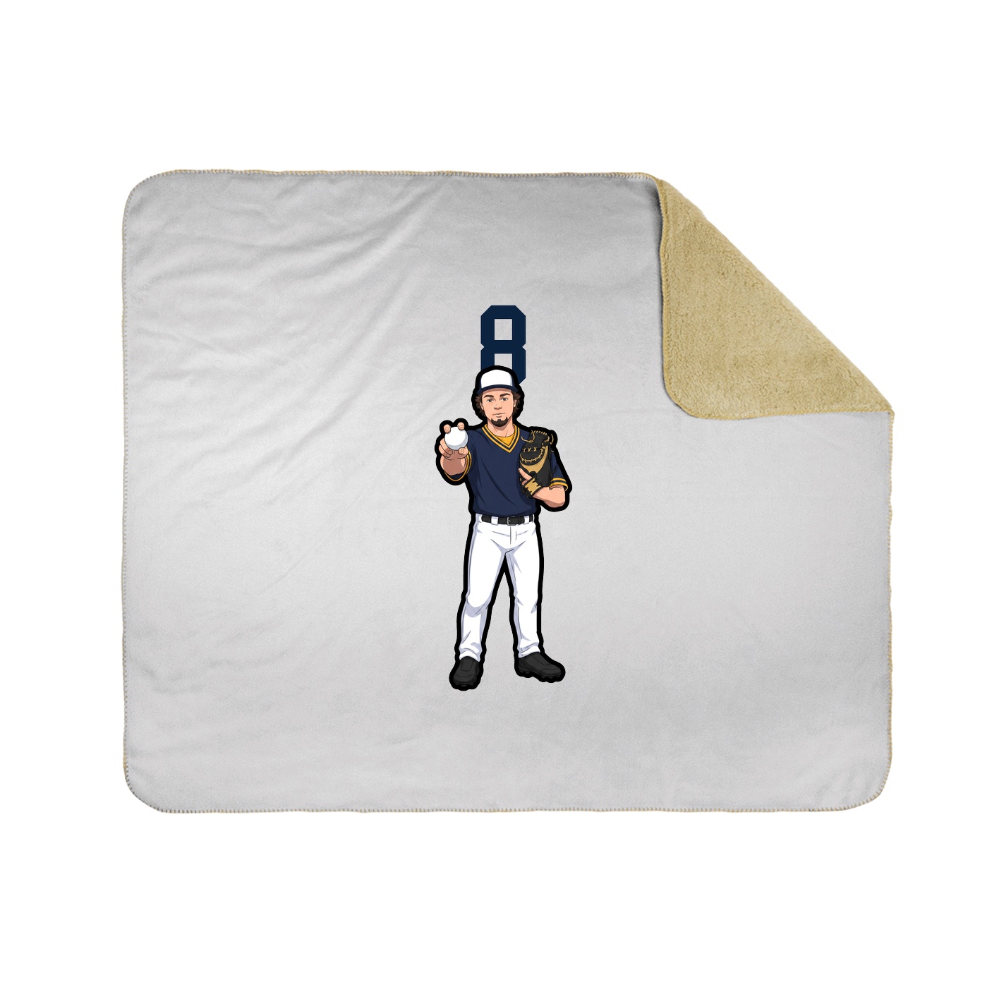 Throw Blanket — Number Top in White