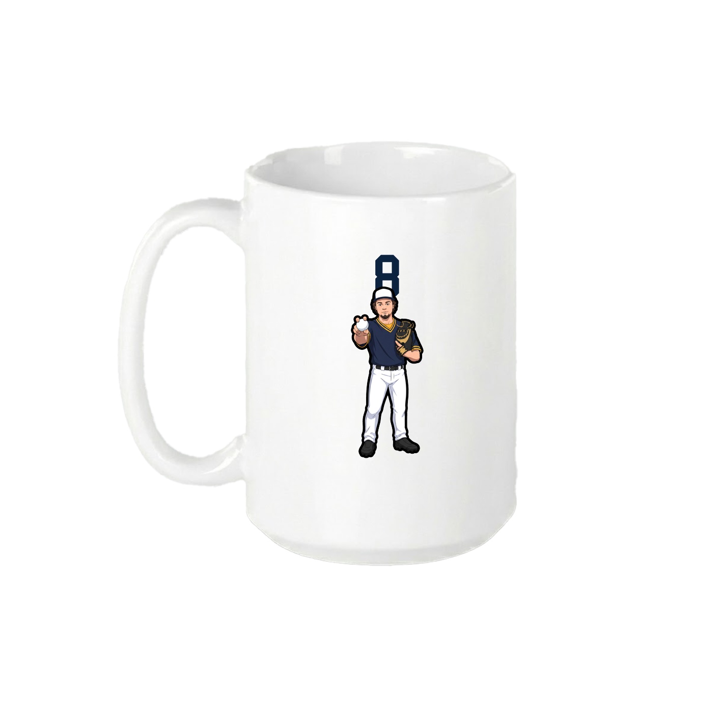 15oz Coffee Mug — Number Top in White