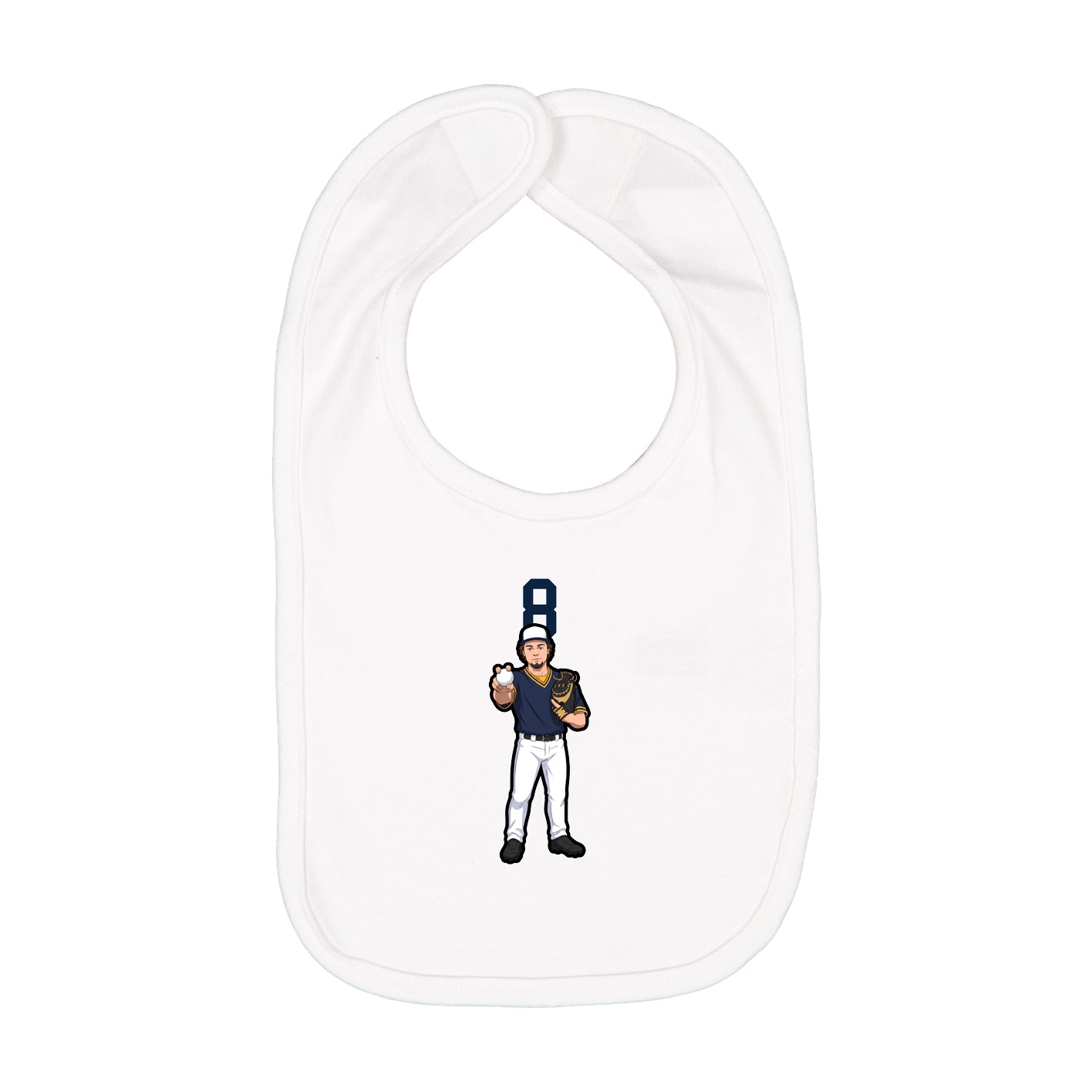 Infant Bib — Number Top in White