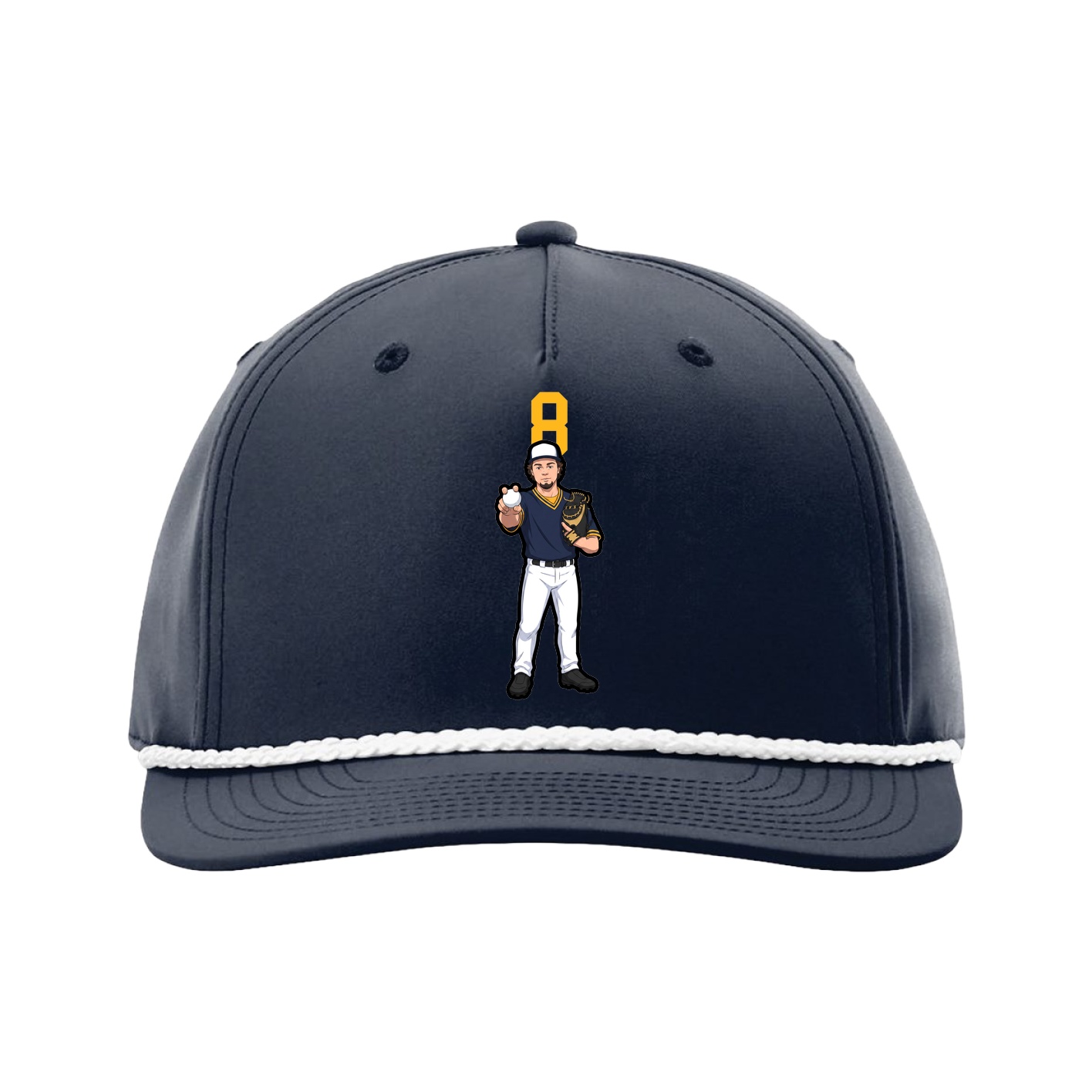 Five-Panel Classic Rope Cap — Number Top in Navy