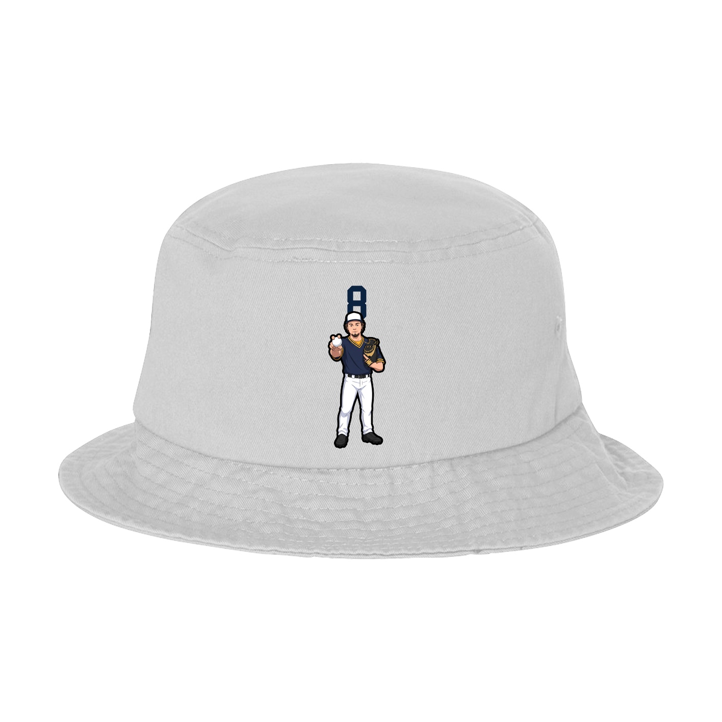 Bucket Cap — Number Top in White