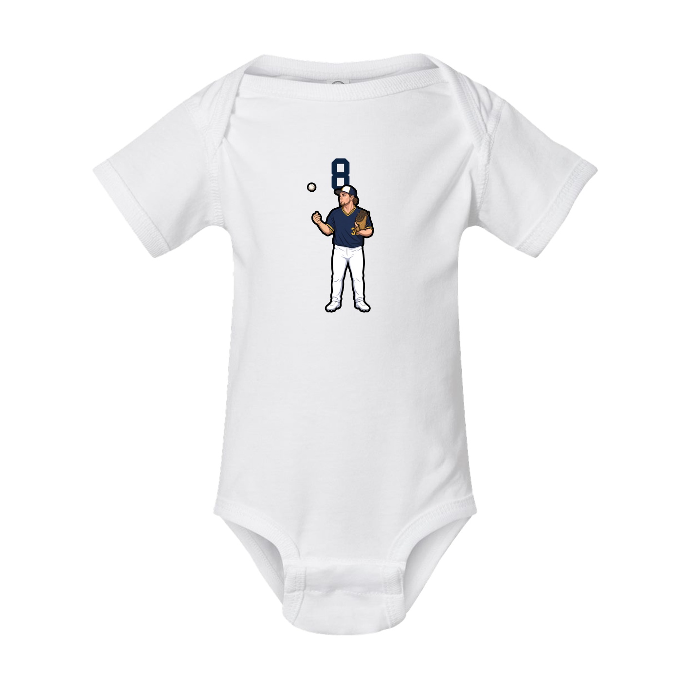 Baby Onesie — Number Top in White
