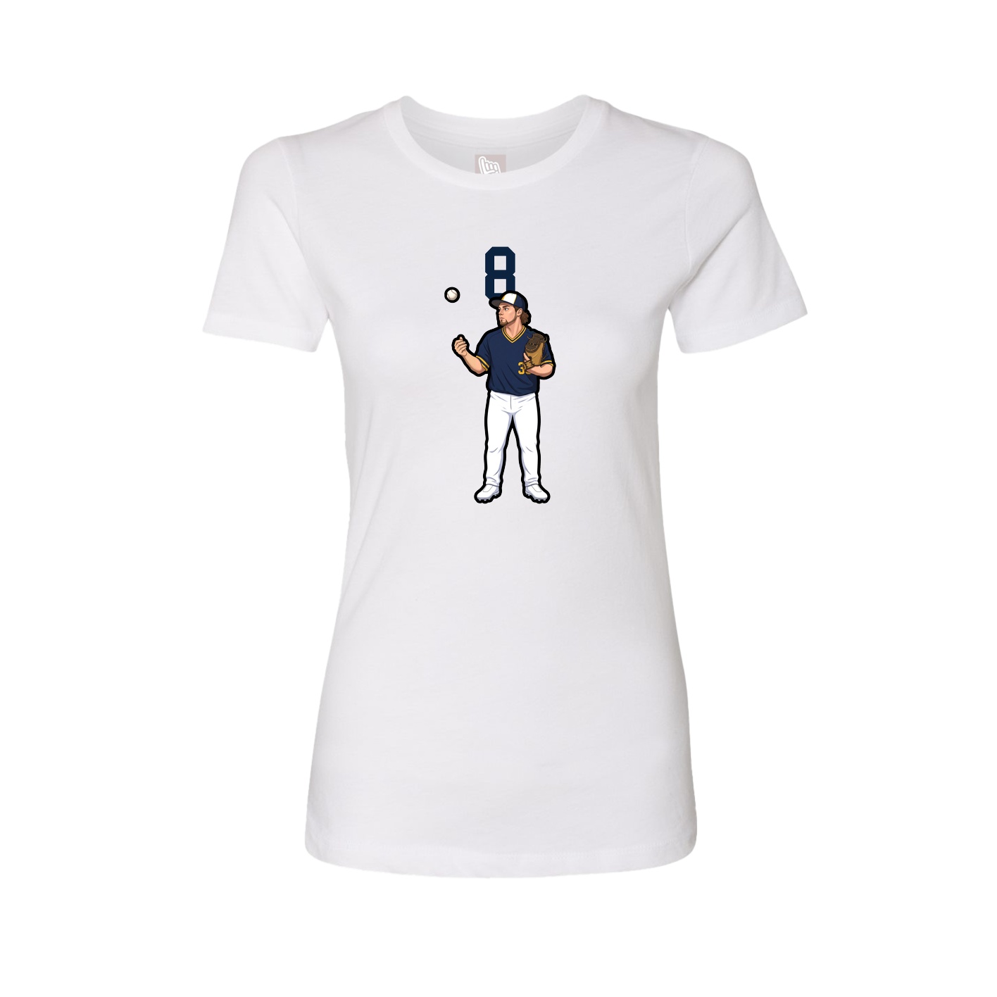 Womens Tee — Number Top in White
