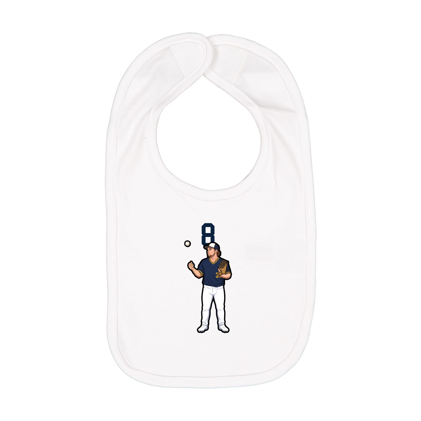 Infant Bib — Number Top in White