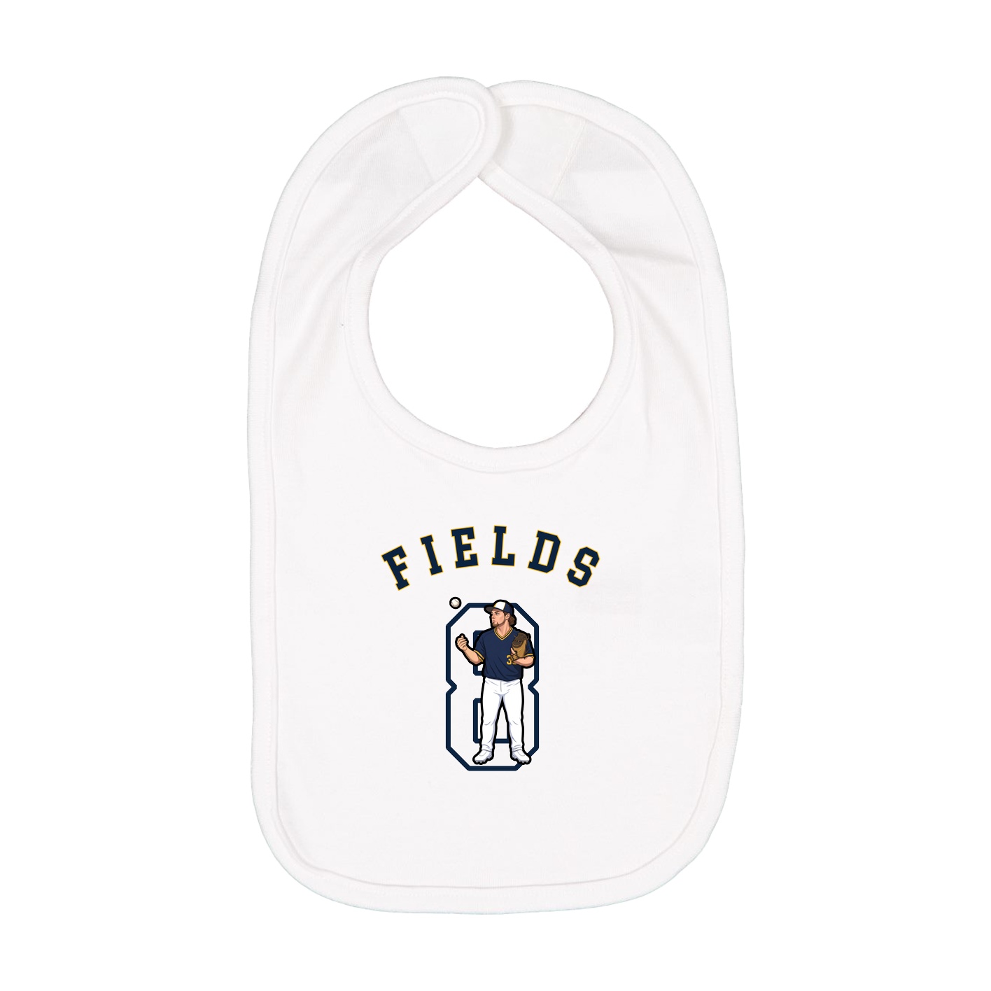 Infant Bib — Shirsey Arch in White