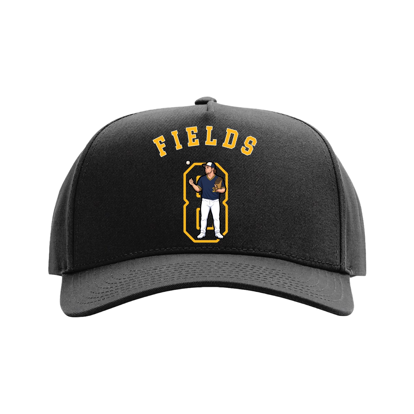 Full Fabric Five-Panel Champ Cap — Shirsey Arch in Black