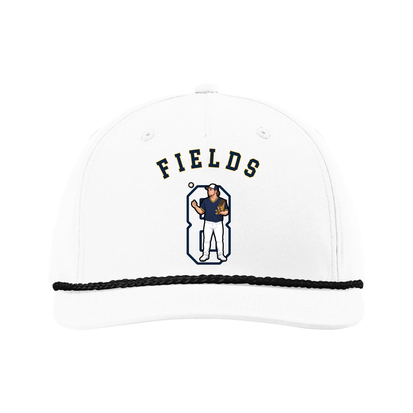 Five-Panel Classic Rope Cap — Shirsey Arch in White