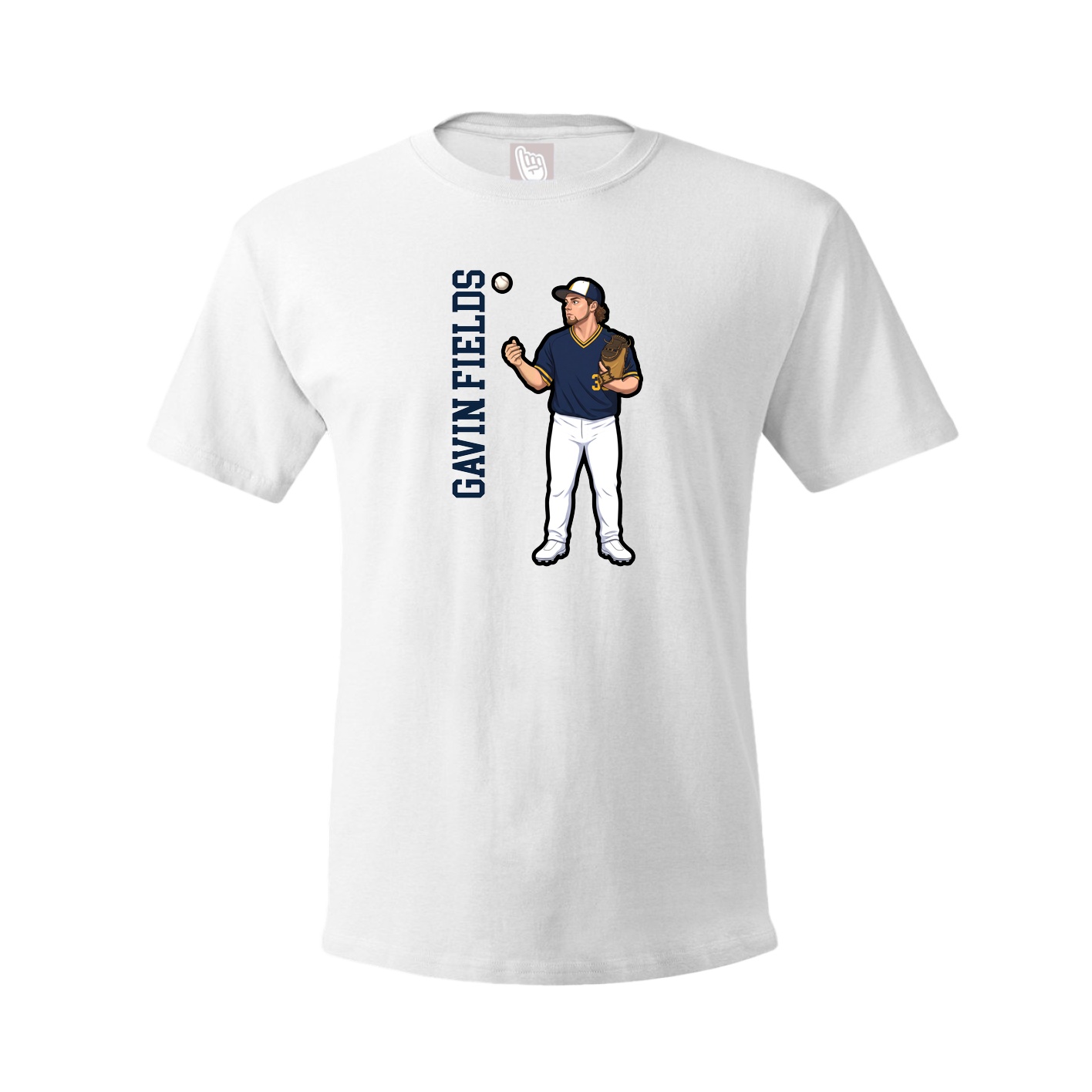 Tee — Name Vertical in White