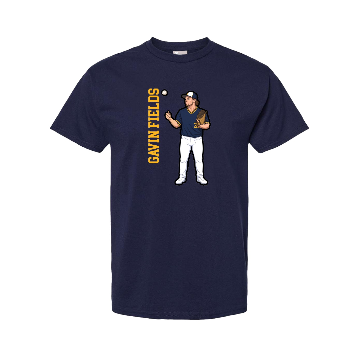 Youth Tee — Name Vertical in Navy
