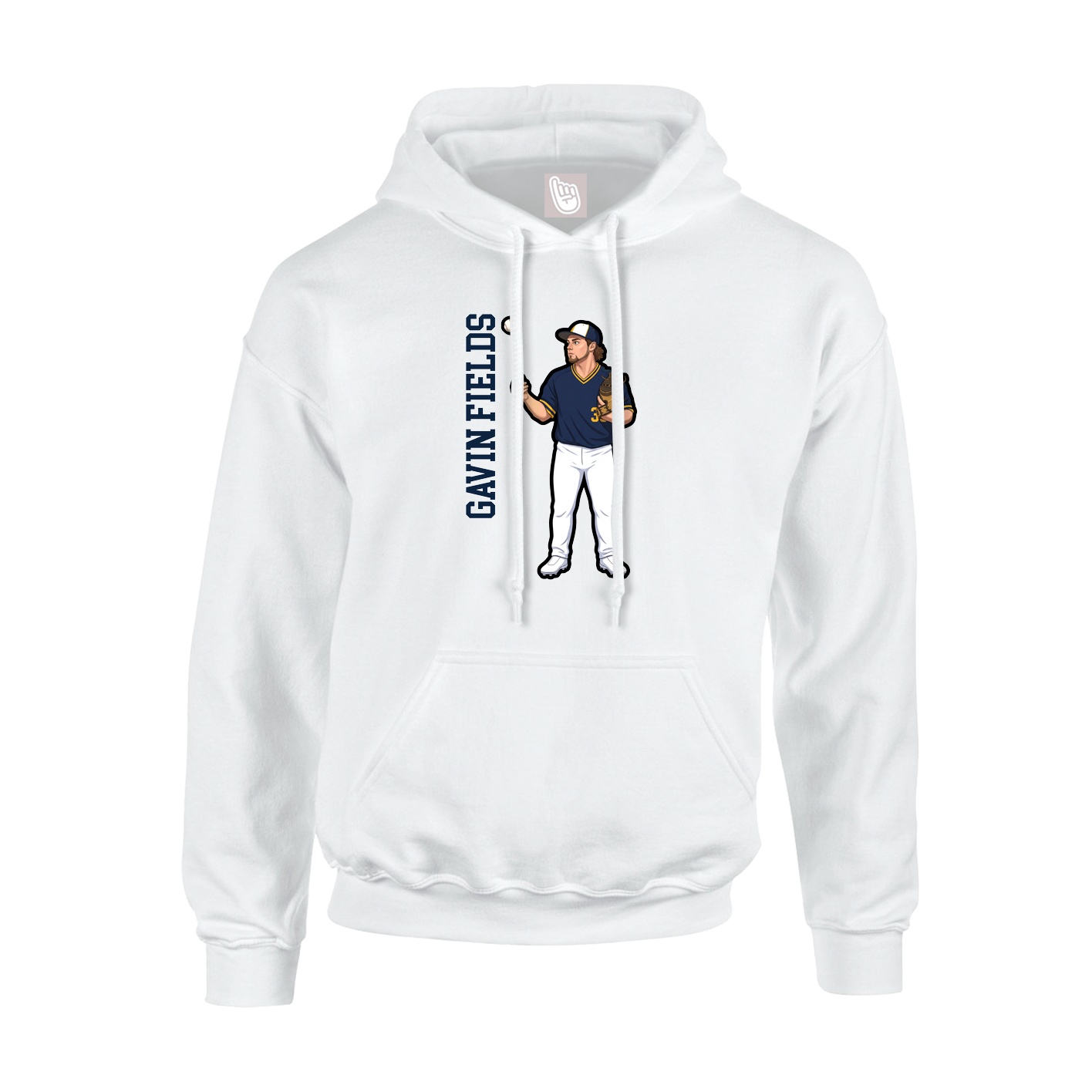 Hoodie — Name Vertical in White