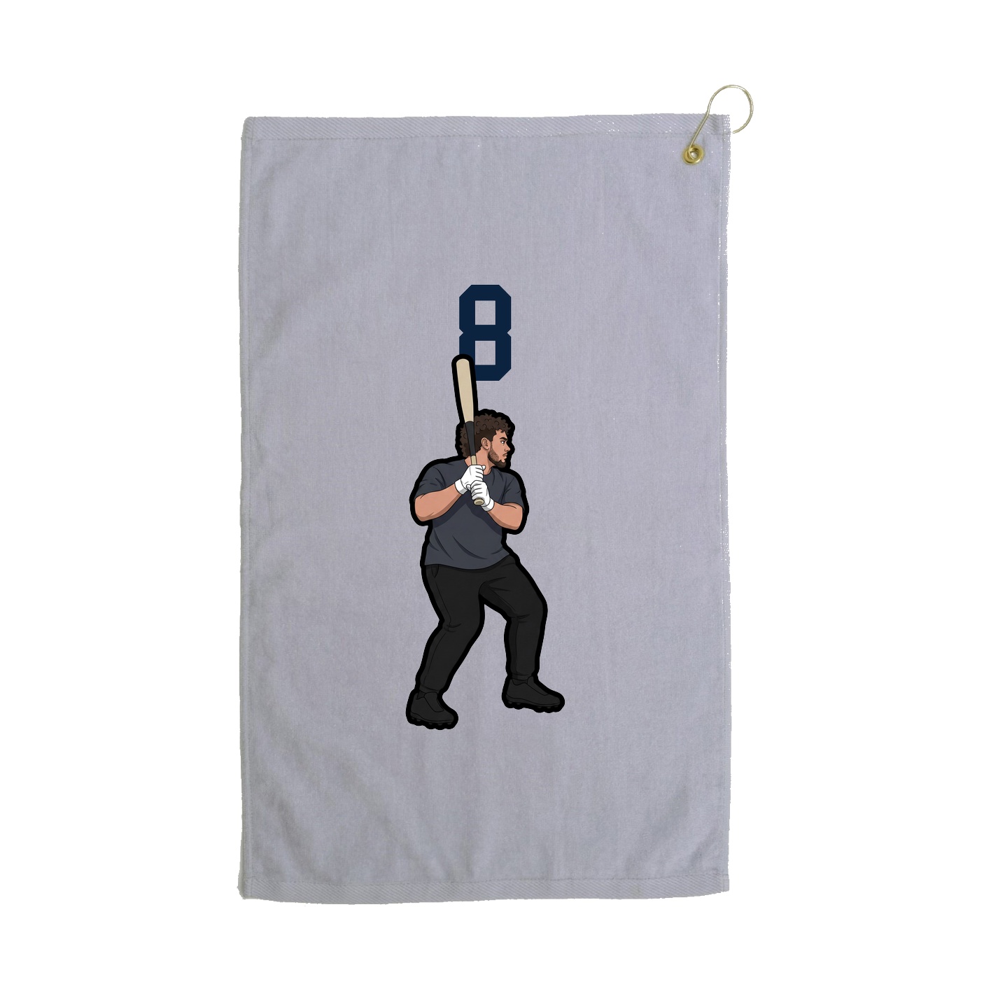 Golf Towel — Number Top in Grey
