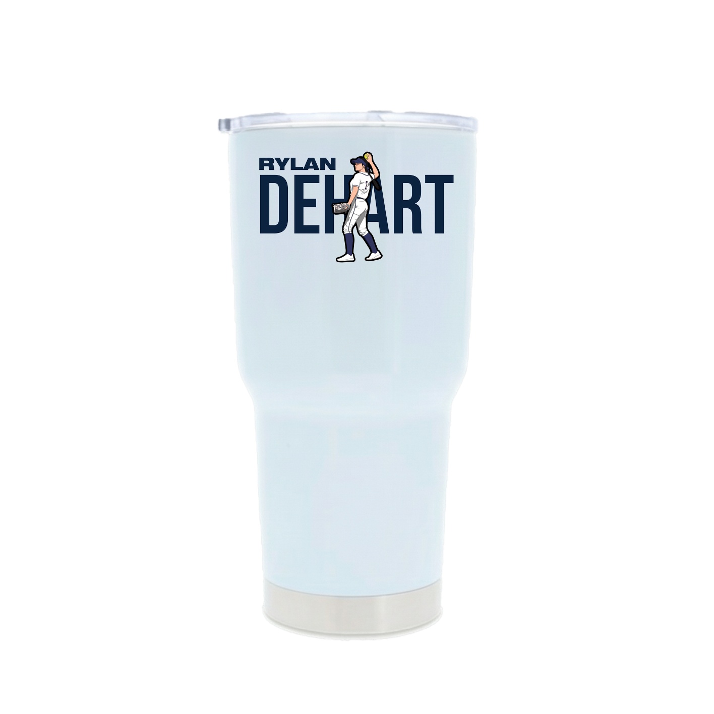30oz Stainless Steel Tumbler — Player Name in White