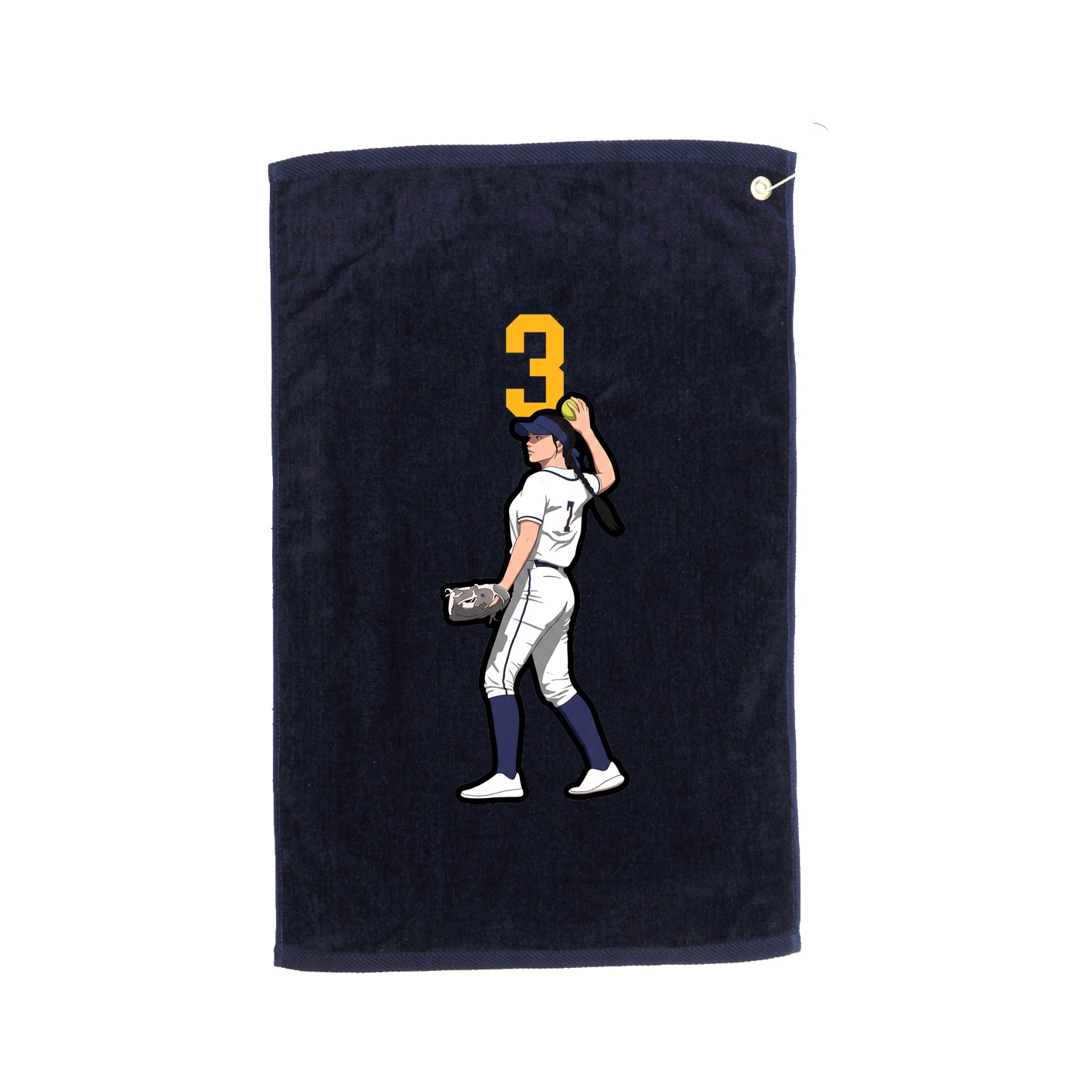 Golf Towel — Number Top in Navy