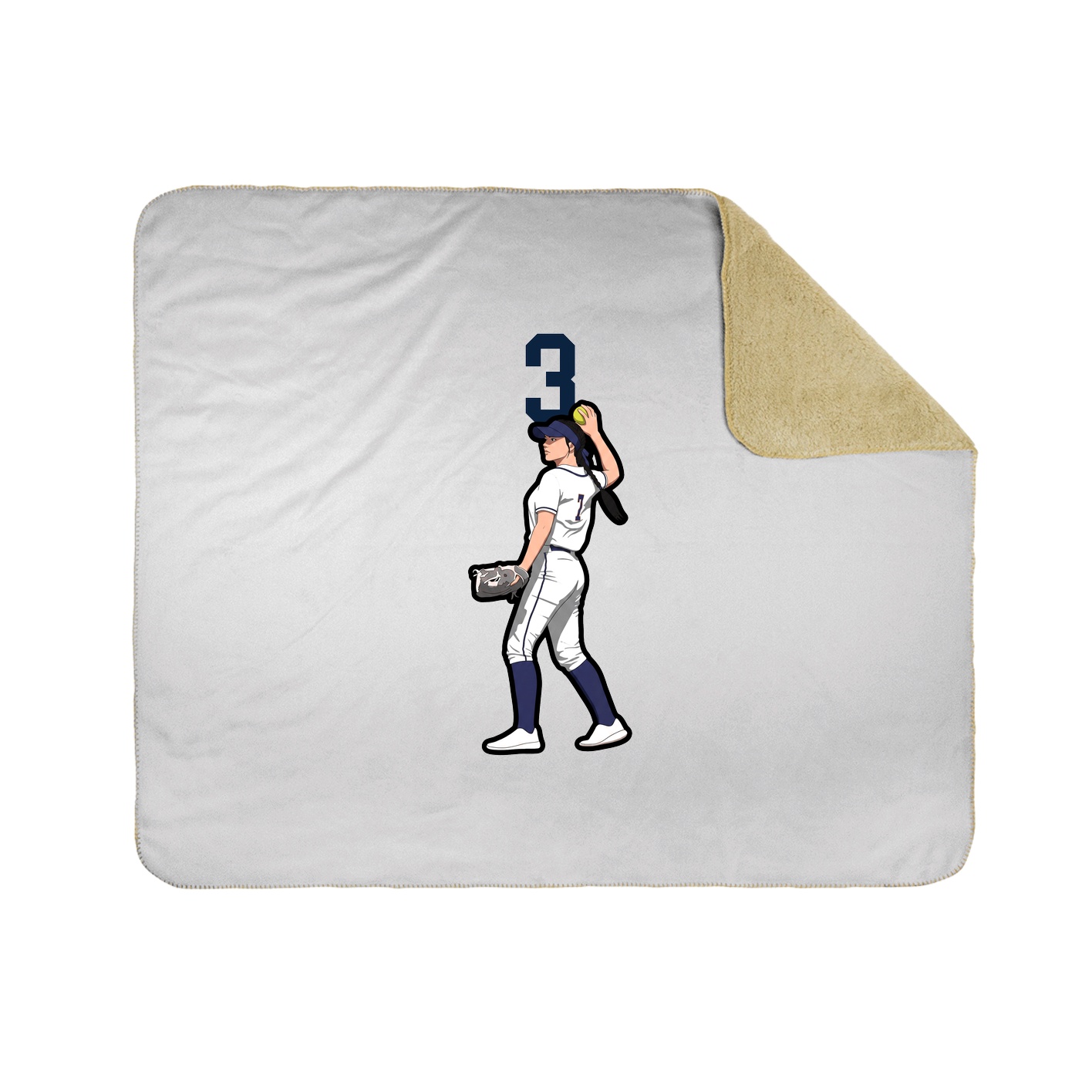 Throw Blanket — Number Top in White