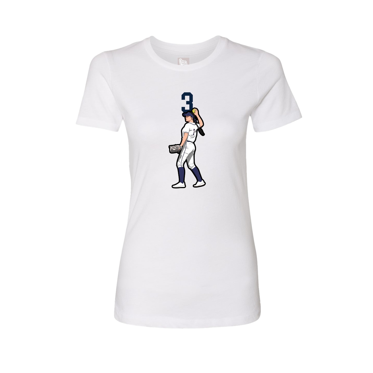 Womens Tee — Number Top in White