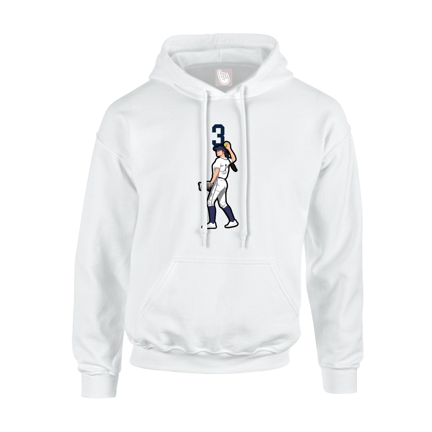 Hoodie — Number Top in White