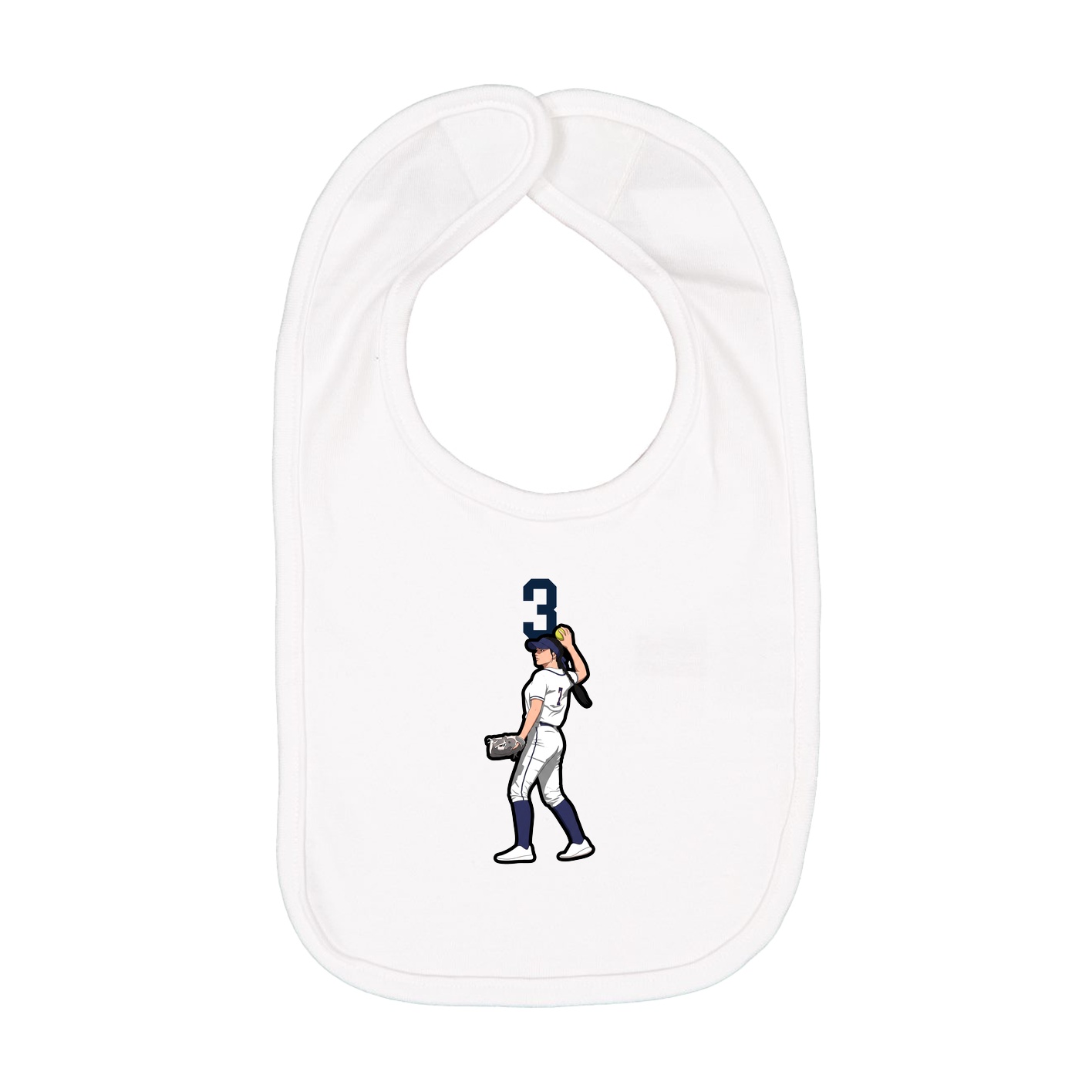 Infant Bib — Number Top in White