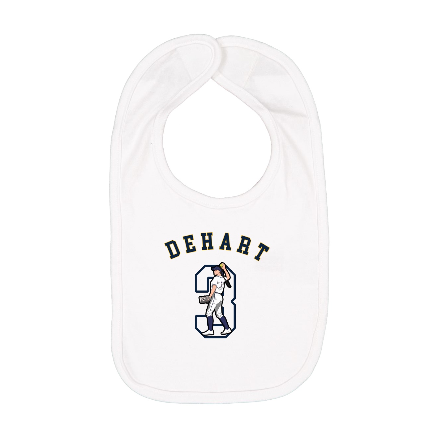 Infant Bib — Shirsey Arch in White
