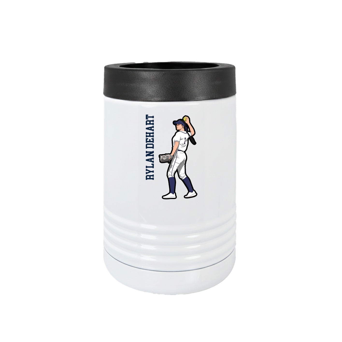 Beverage Holder — Name Vertical in White