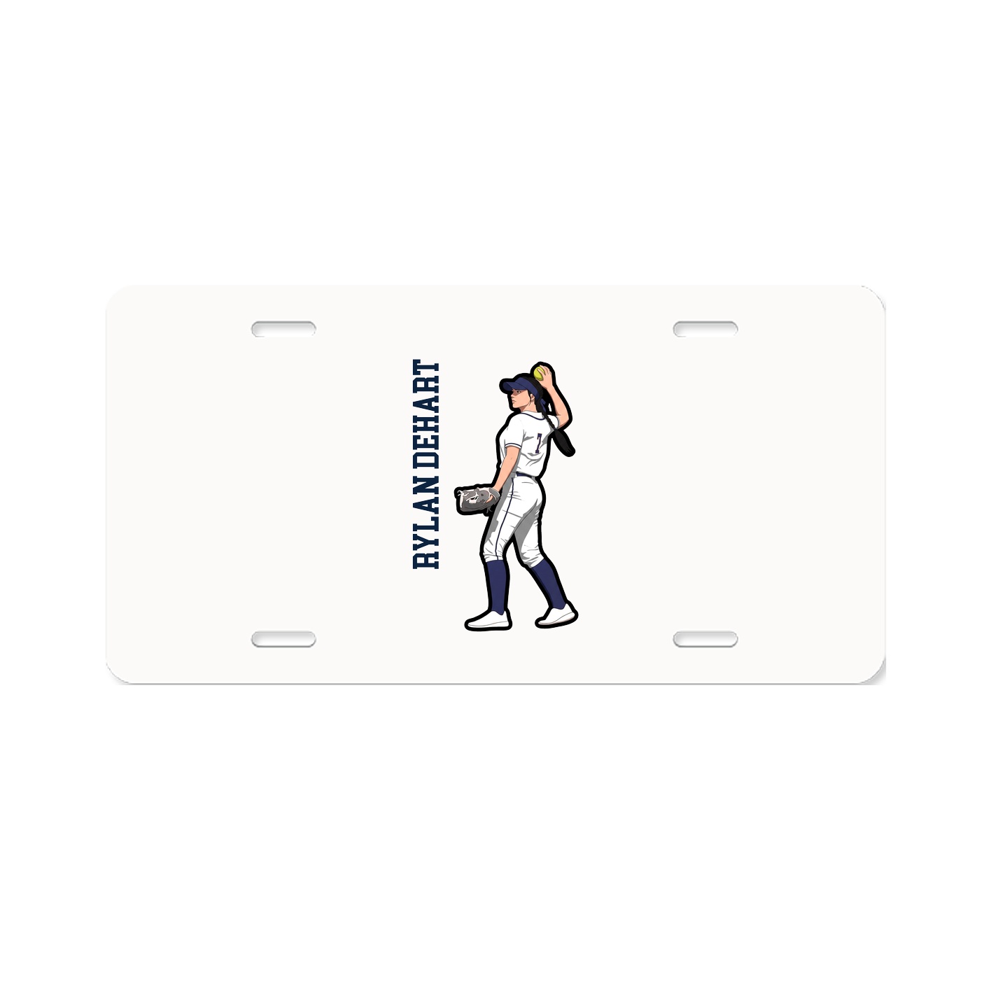 License Plate — Name Vertical in Classic