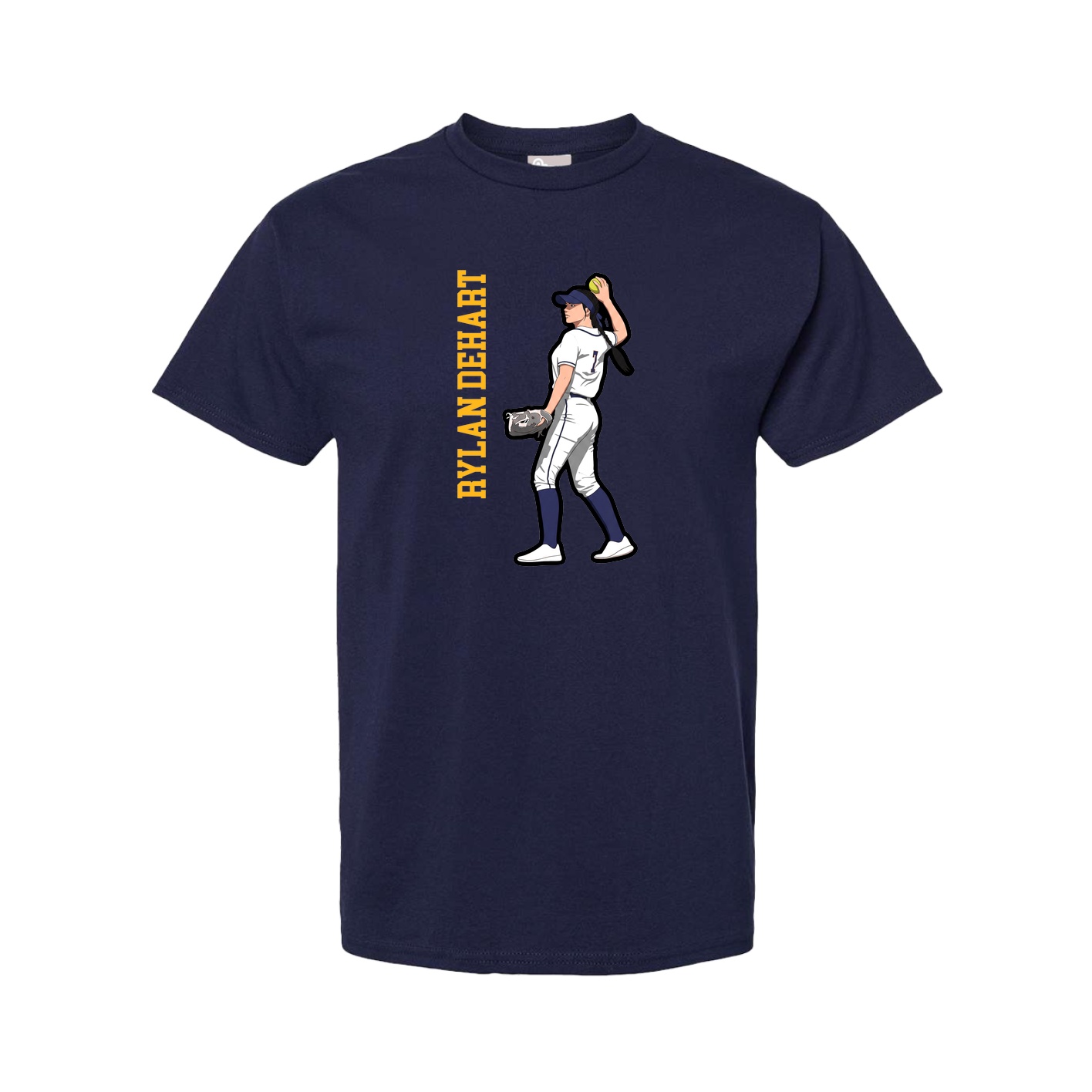 Tee — Name Vertical in Navy