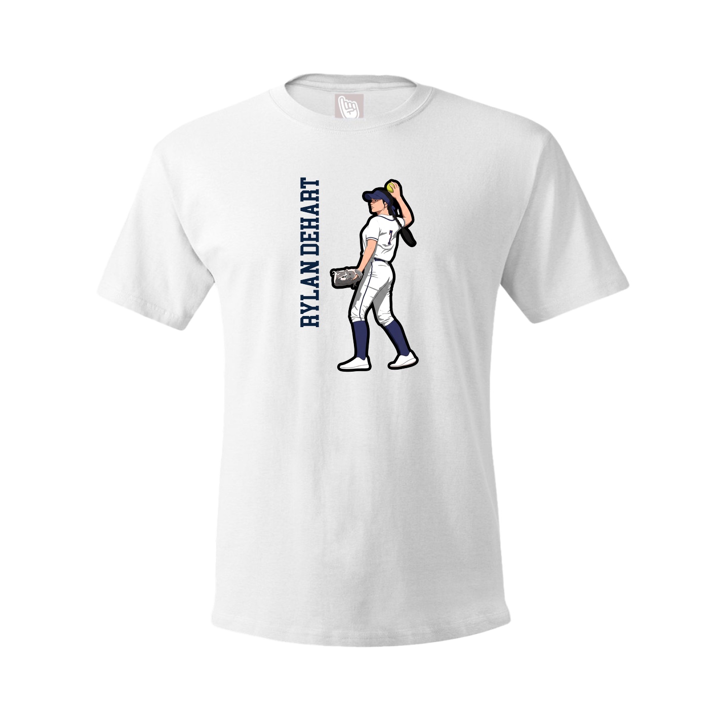Youth Tee — Name Vertical in White