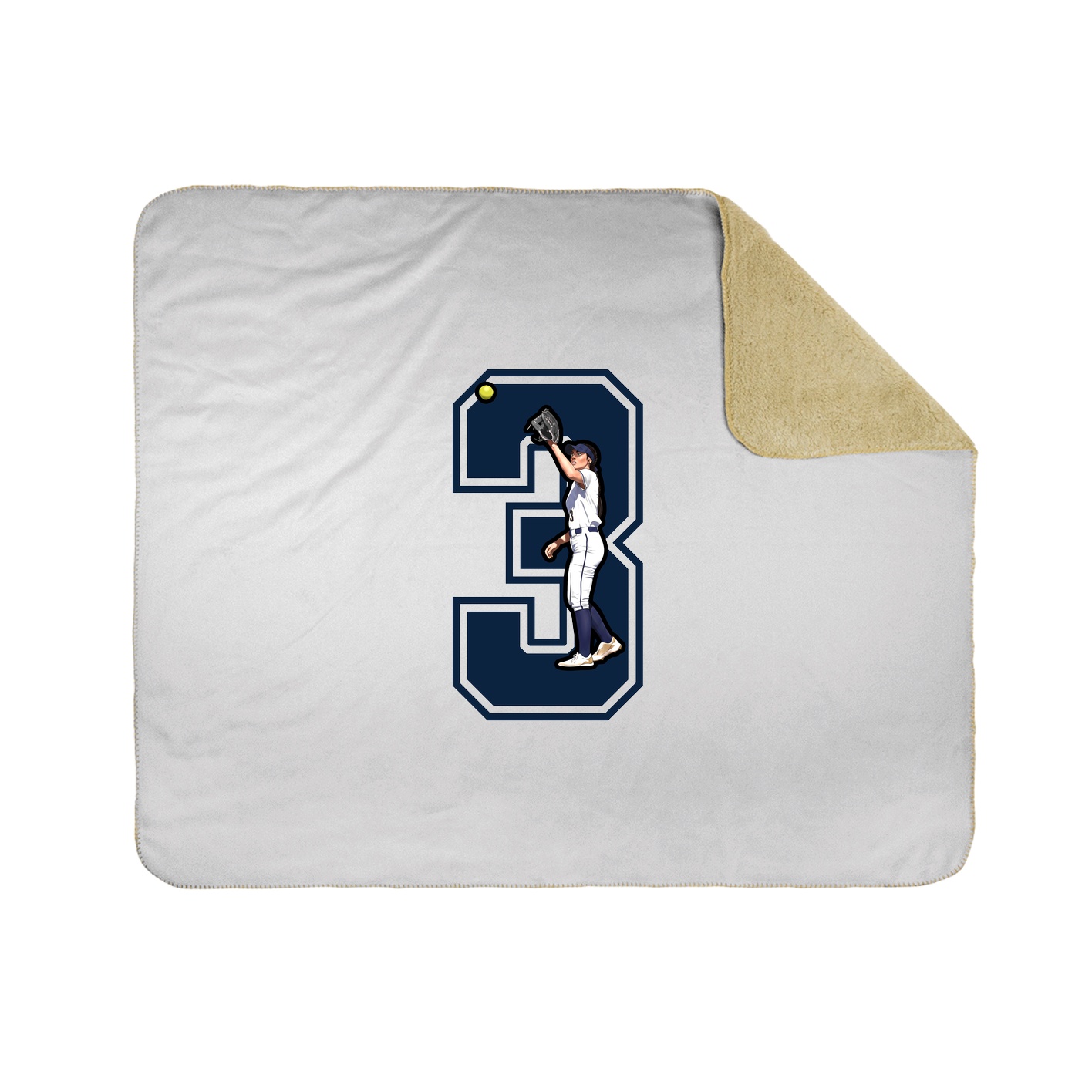 Throw Blanket — Number in White