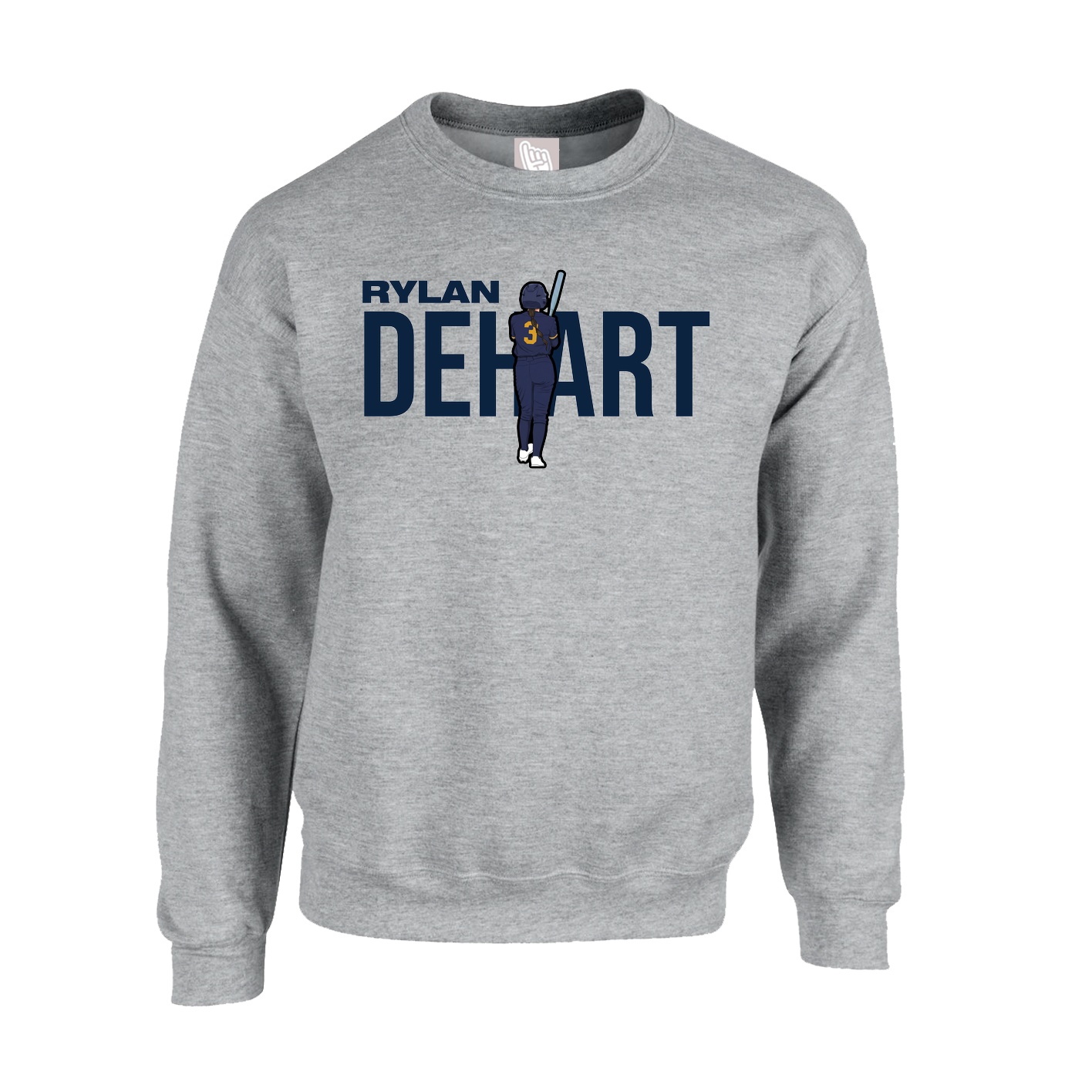 Fleece Crew — Player Name in Grey