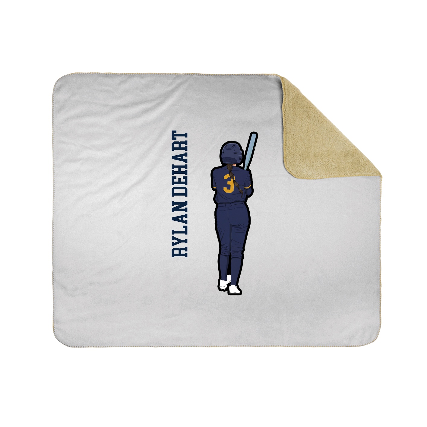 Throw Blanket — Name Vertical in White