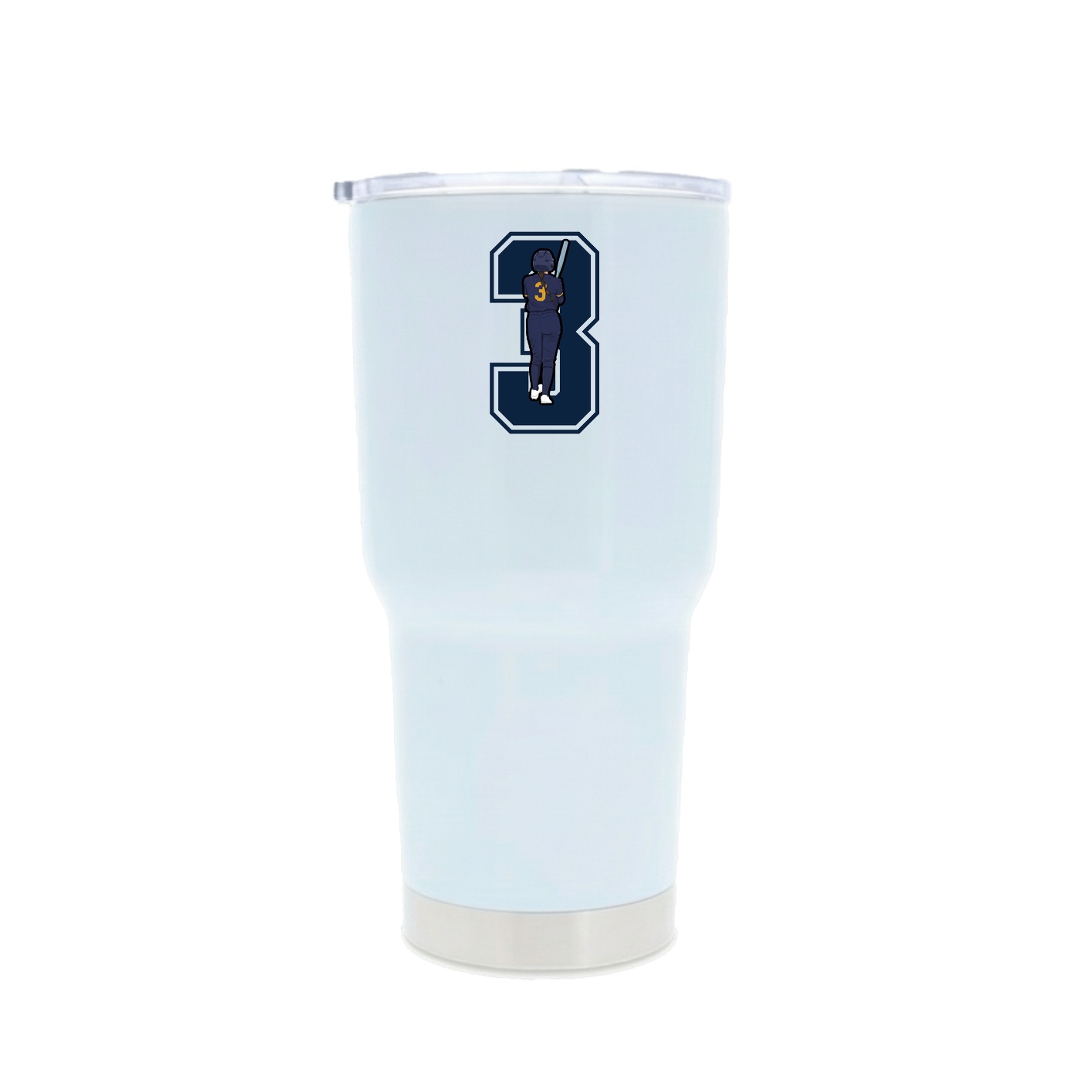 30oz Stainless Steel Tumbler — Number in White
