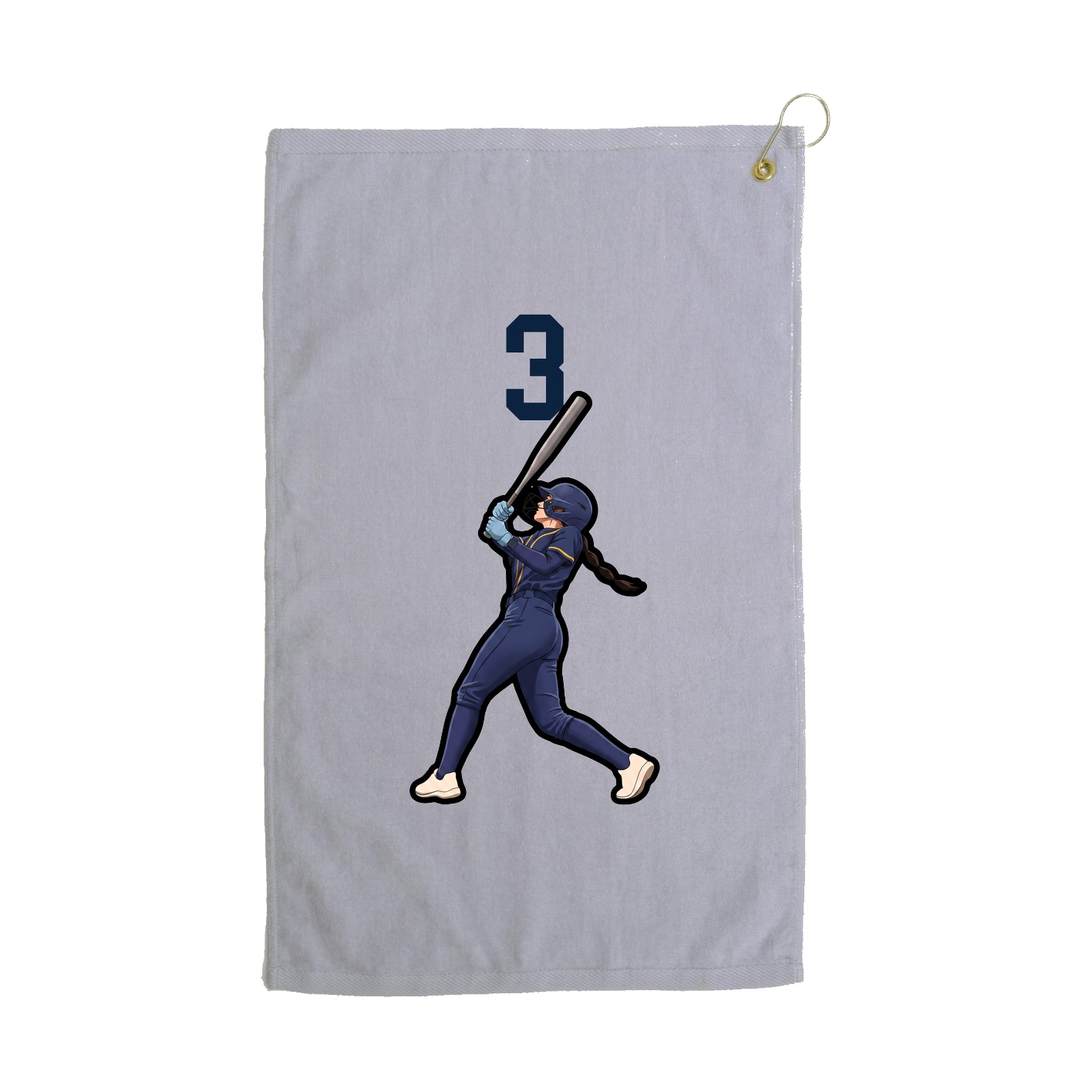 Golf Towel — Number Top in Grey