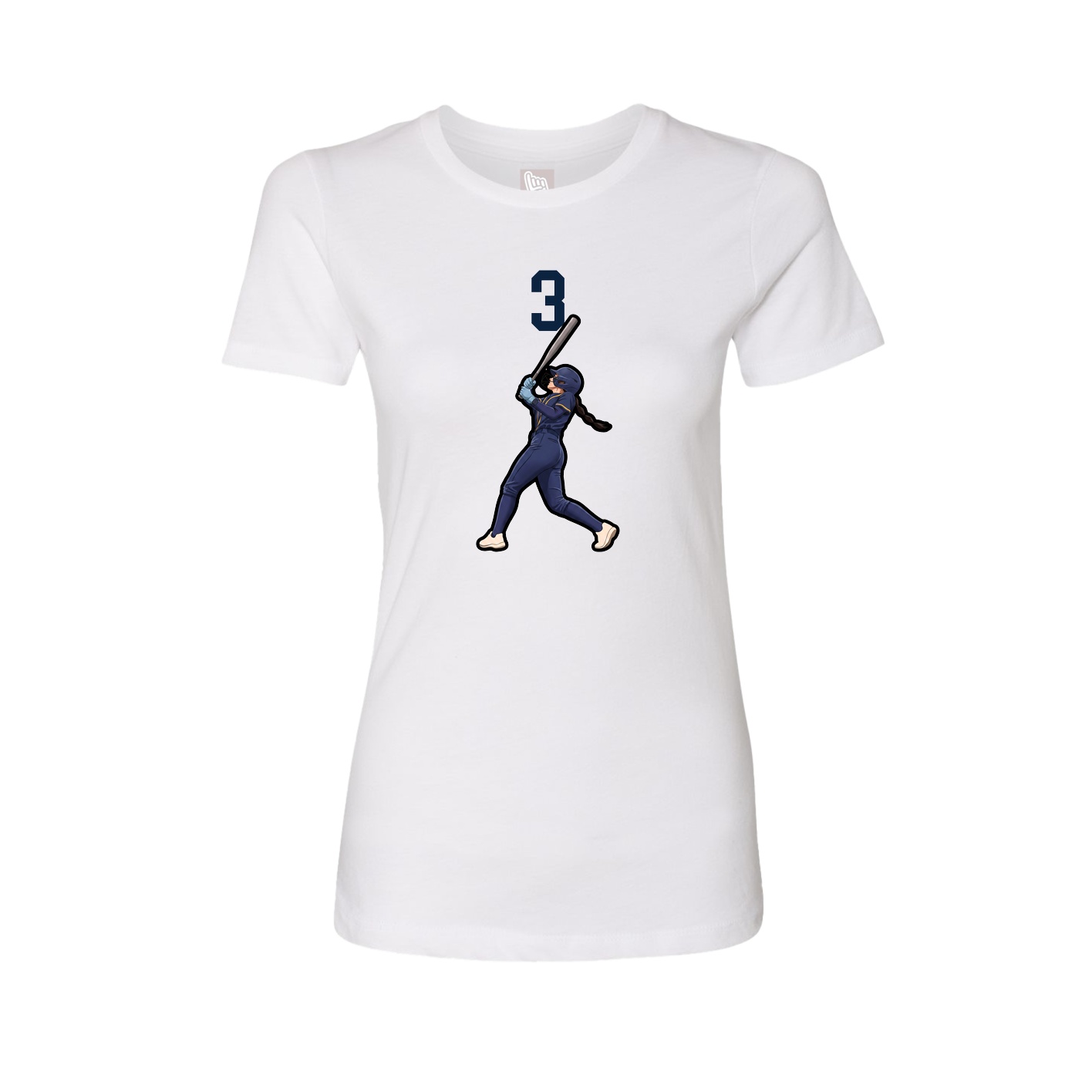 Womens Tee — Number Top in White