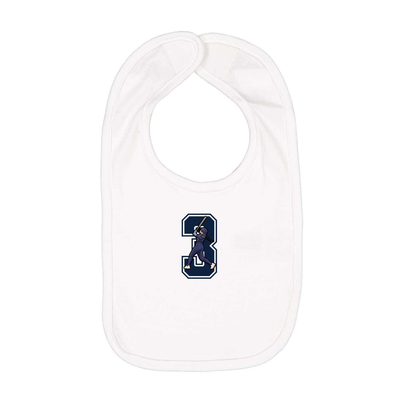 Infant Bib — Number in White