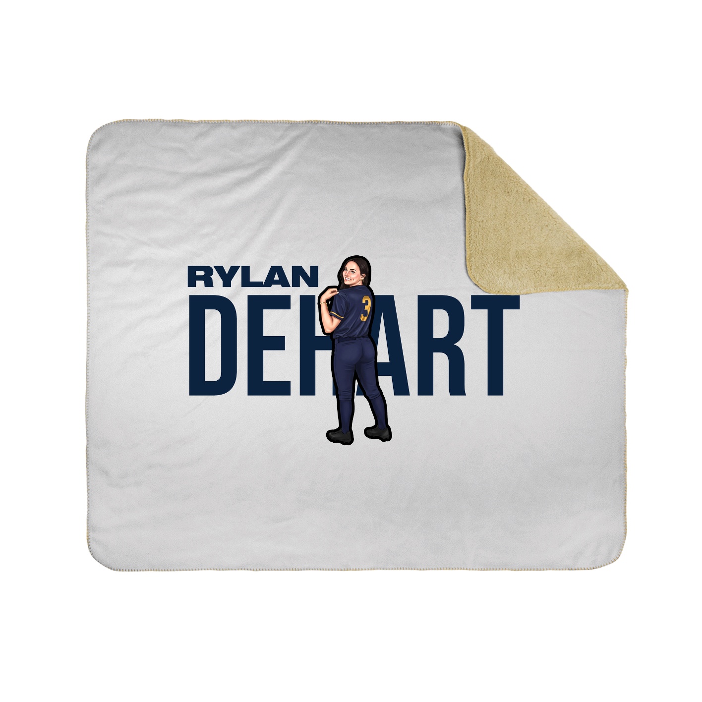 Throw Blanket — Player Name in White