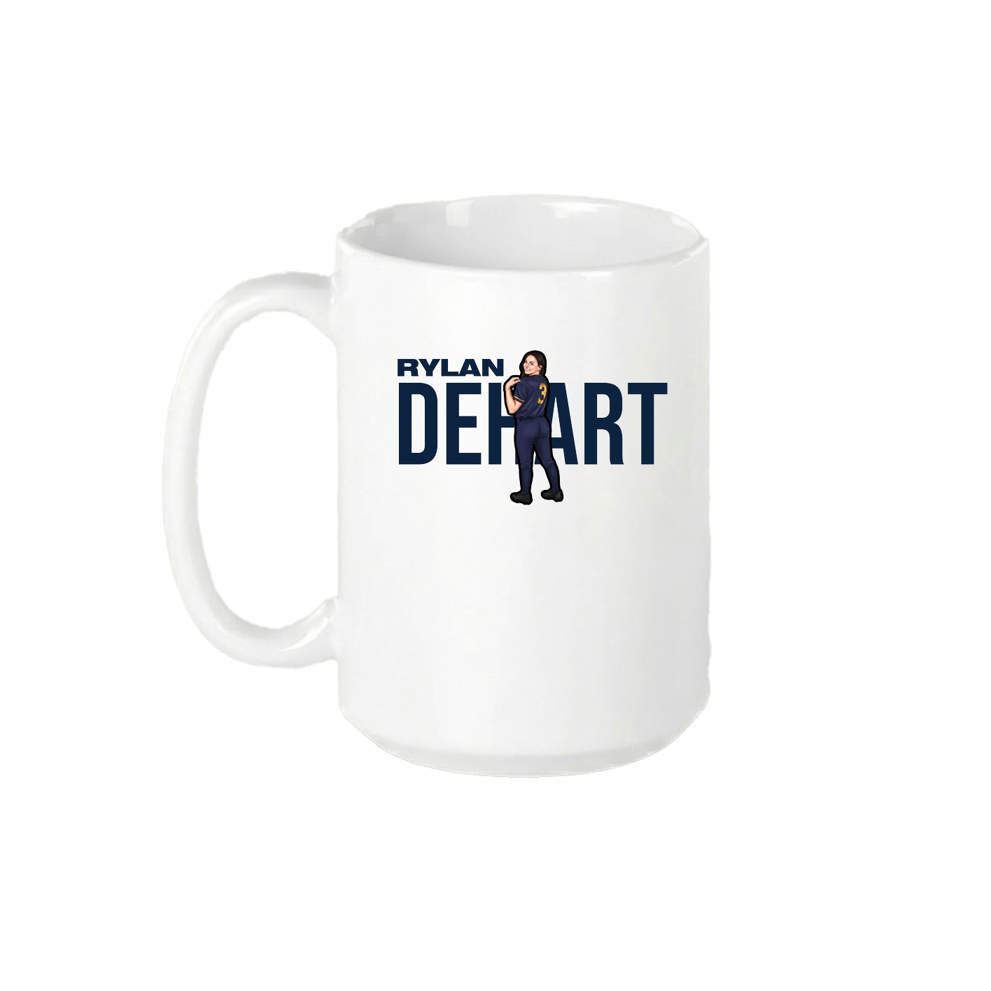 15oz Coffee Mug — Player Name in White